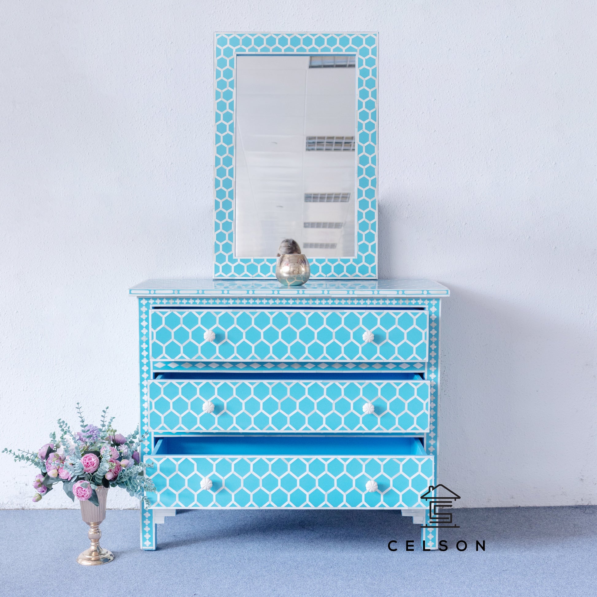 Pete Bone Inlay Chest with Mirror