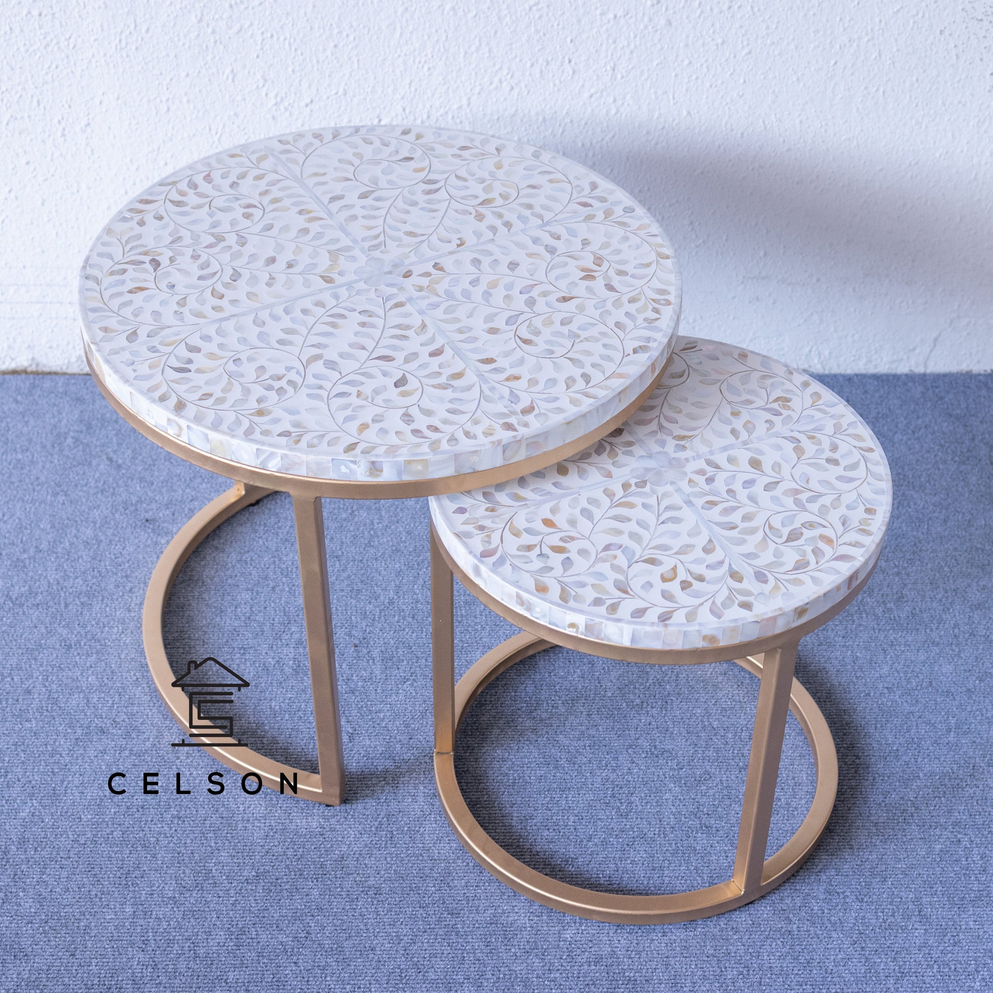 Michelle Nesting Bone Inlay Coffee Table