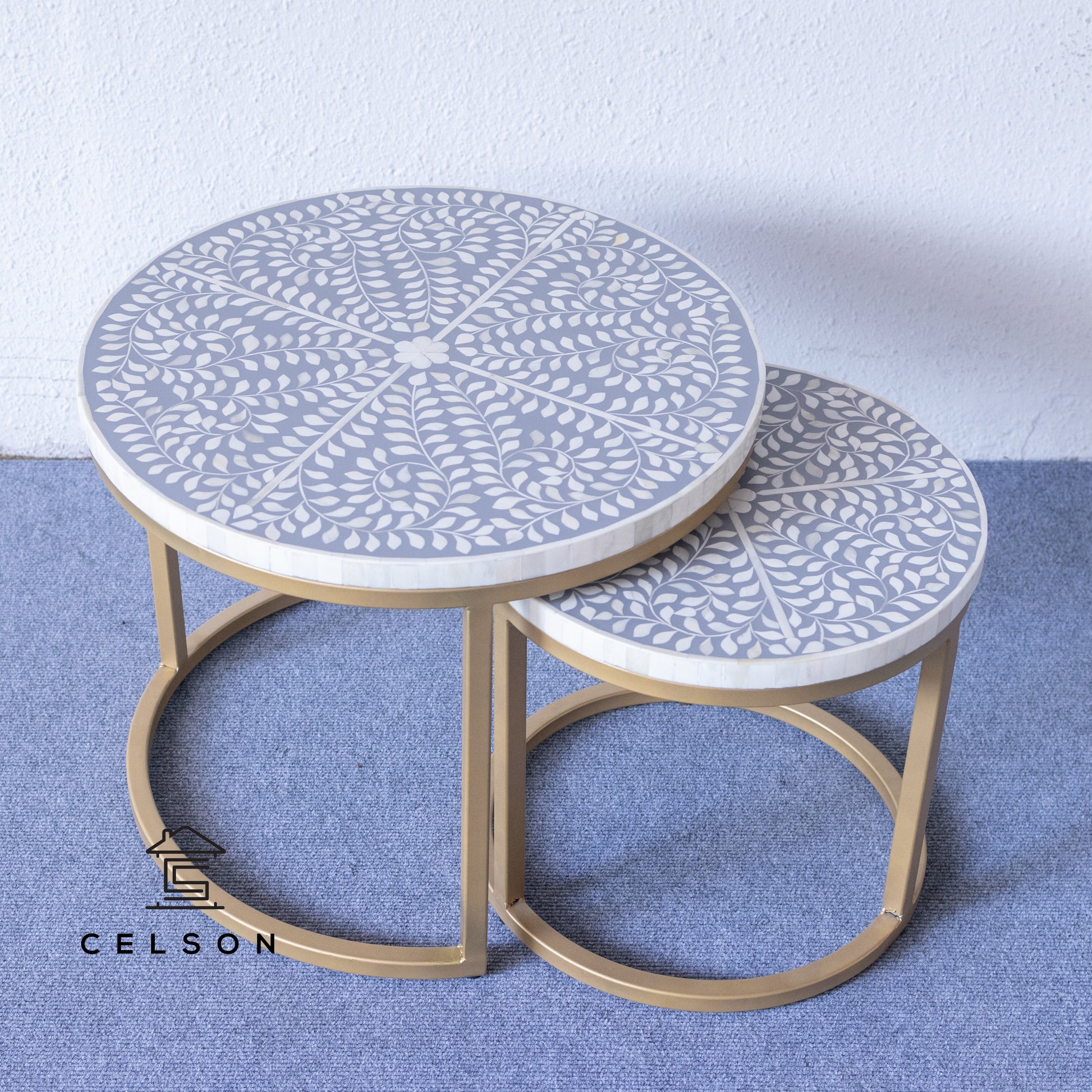 Michelle Nesting Bone Inlay Coffee Table