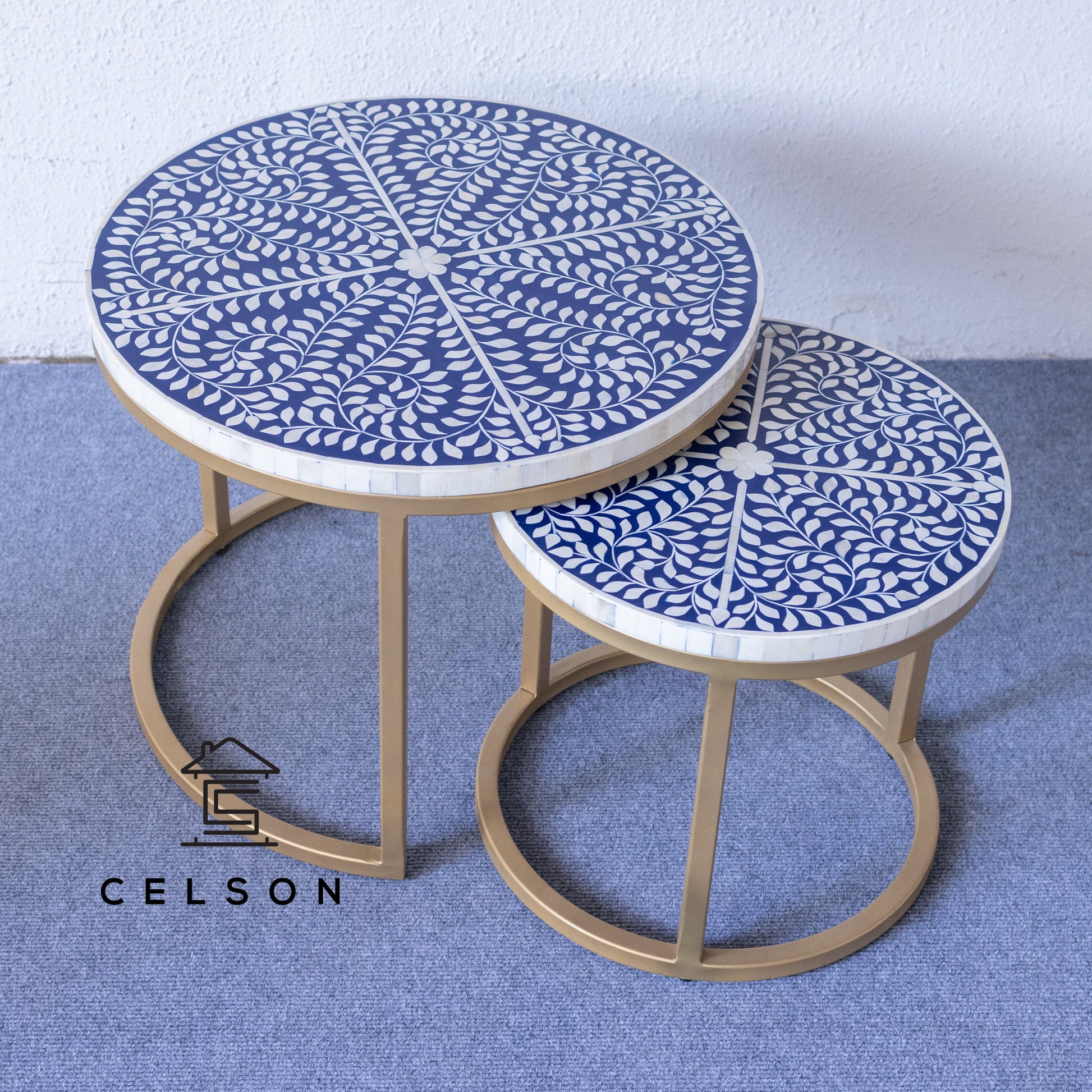 Michelle Nesting Bone Inlay Coffee Table