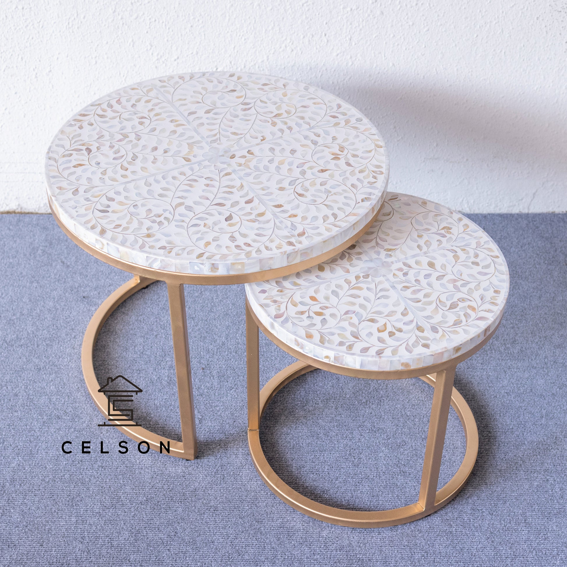 Michelle Nesting Bone Inlay Coffee Table