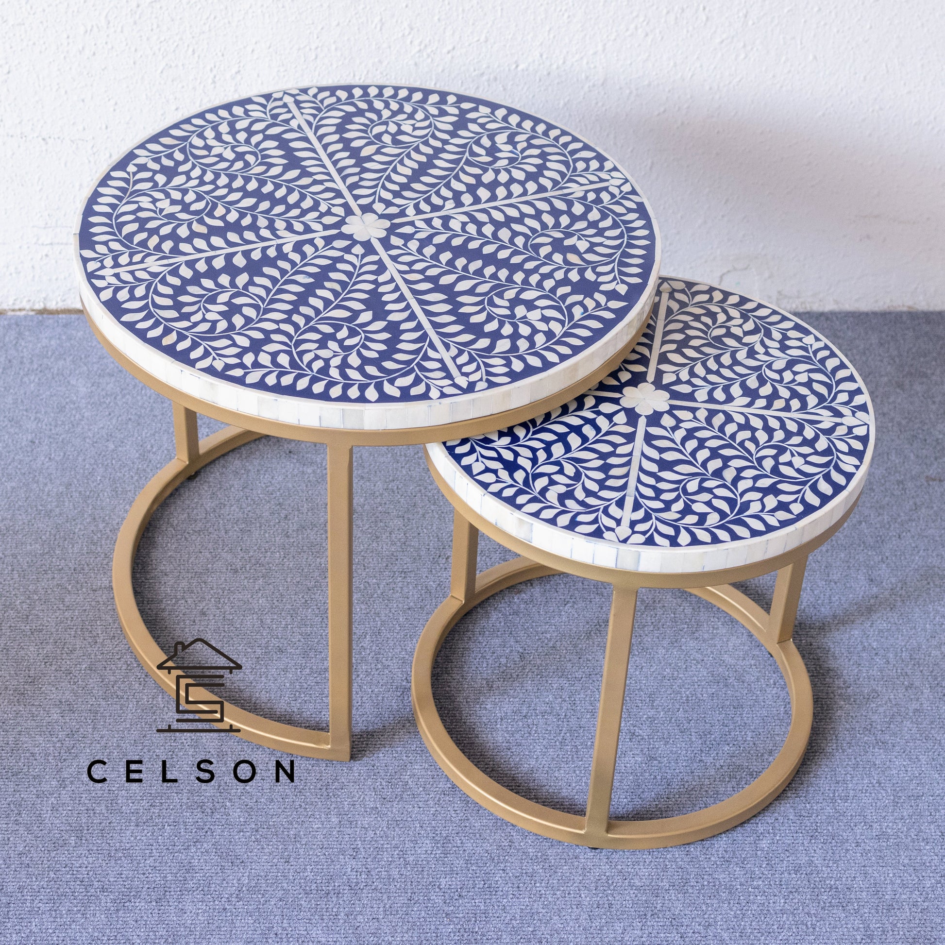 Michelle Nesting Bone Inlay Coffee Table