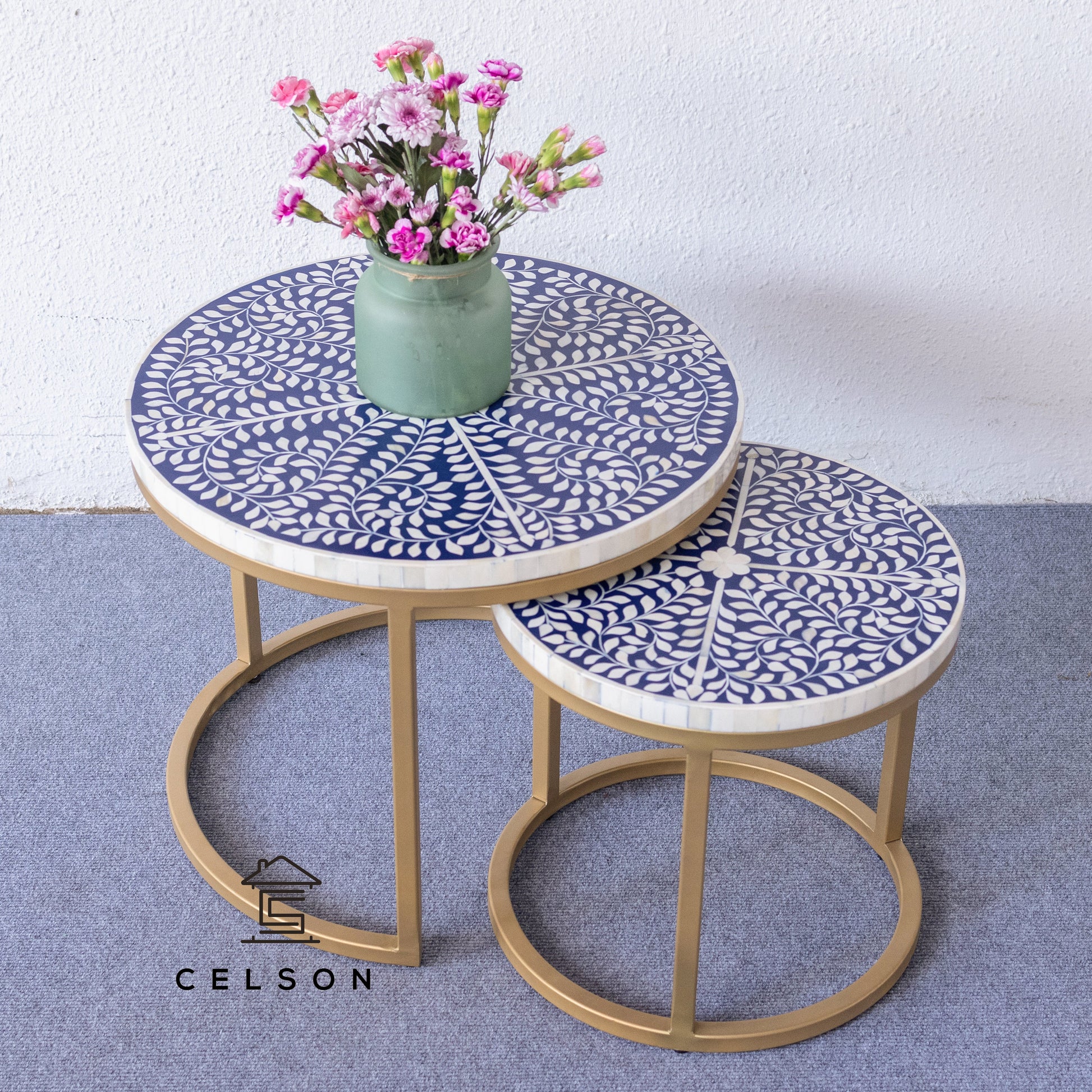 Michelle Nesting Bone Inlay Coffee Table