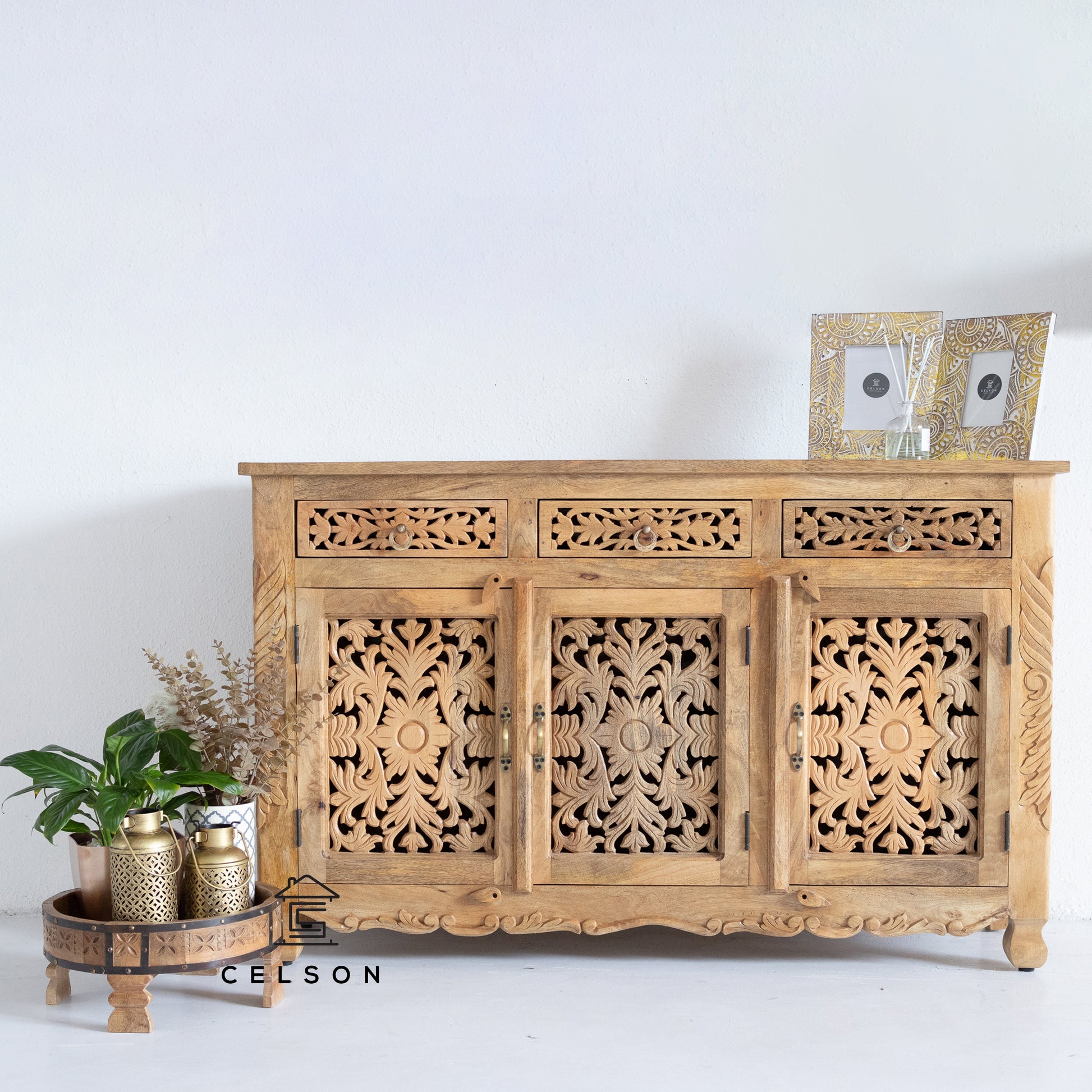Rani Hand Carved Wooden Sideboard