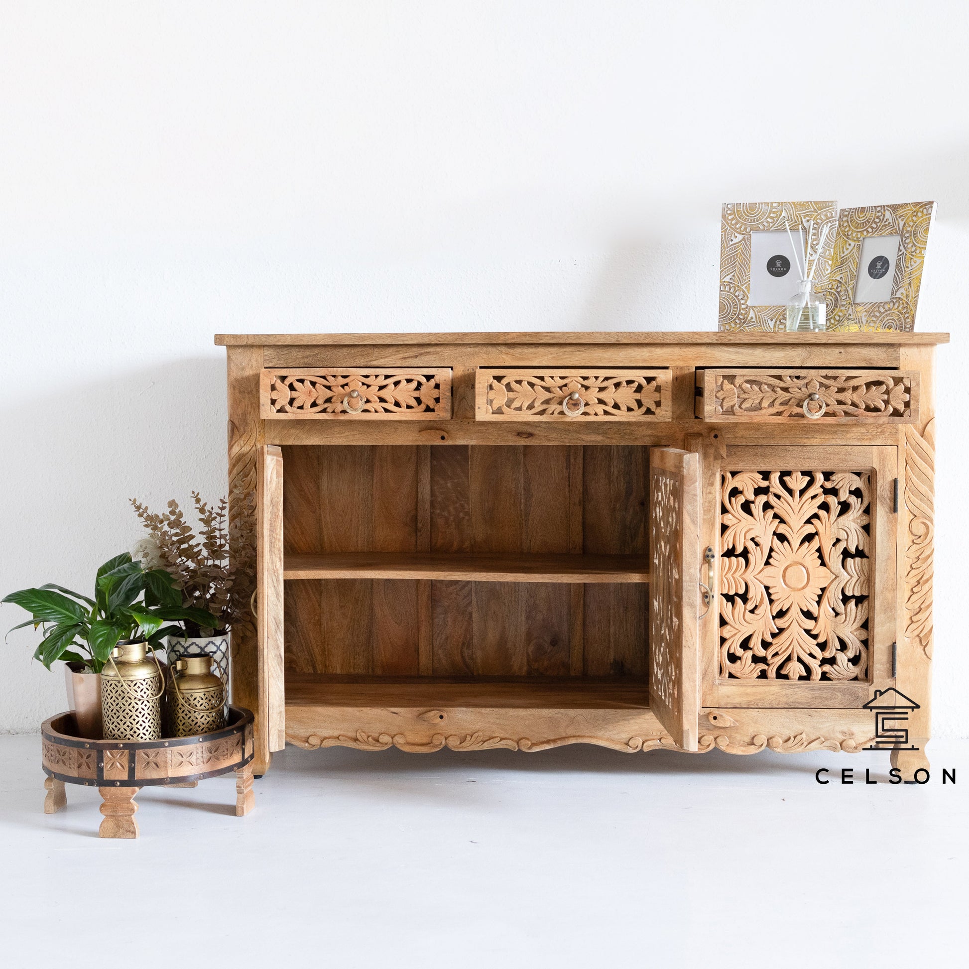 Rani Hand Carved Wooden Sideboard