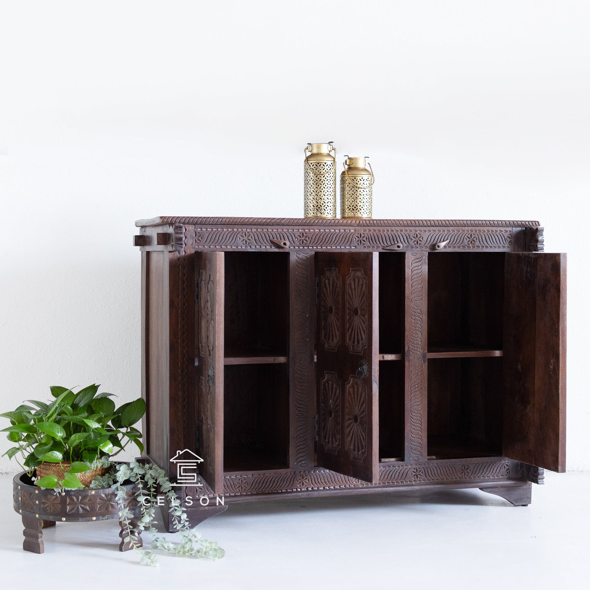 Naina Hand Carved Wooden Sideboard