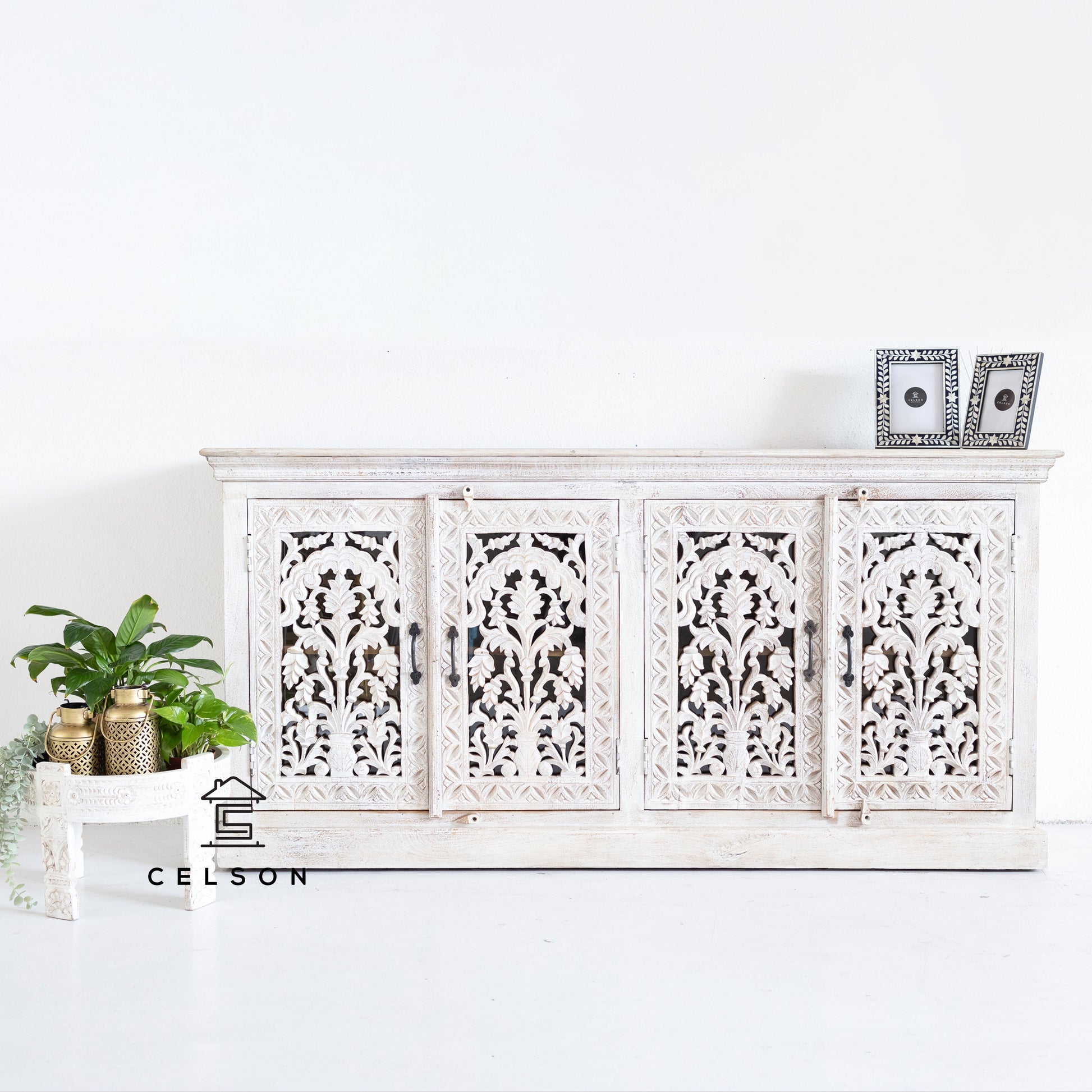 Lisa Hand Carved Wooden Sideboard