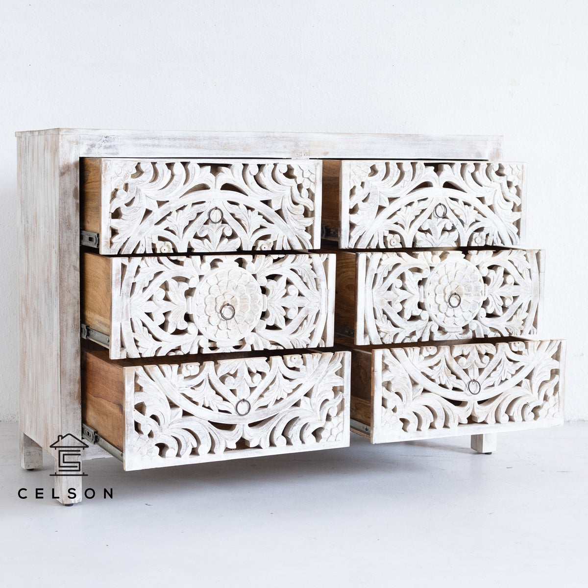 Elyana Carved Wooden Dresser