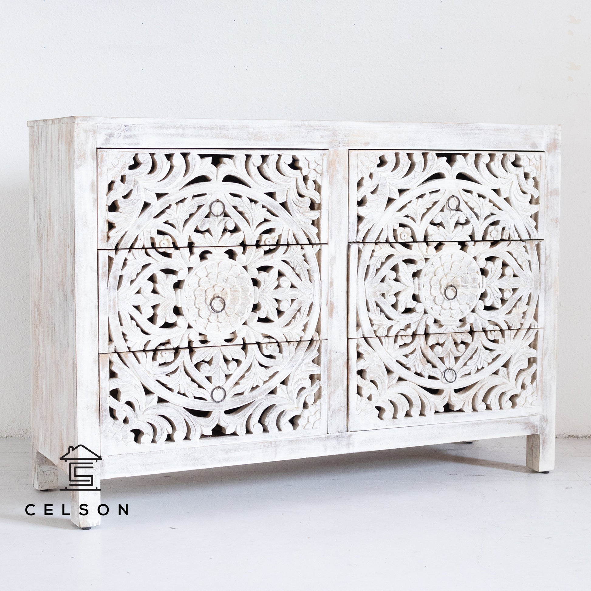 Elyana Carved Wooden Dresser