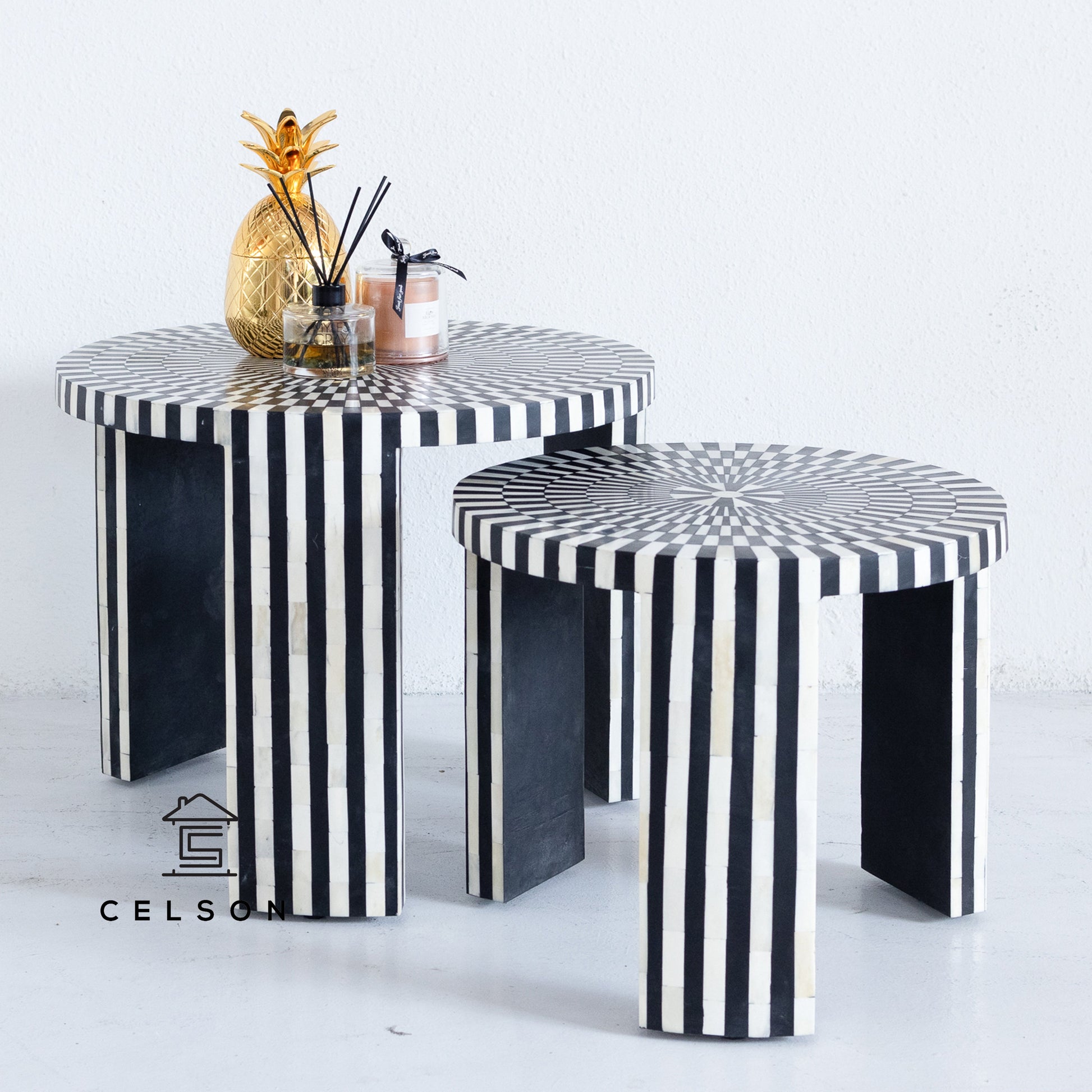 Naina Bone Inlay Nesting Coffee Table