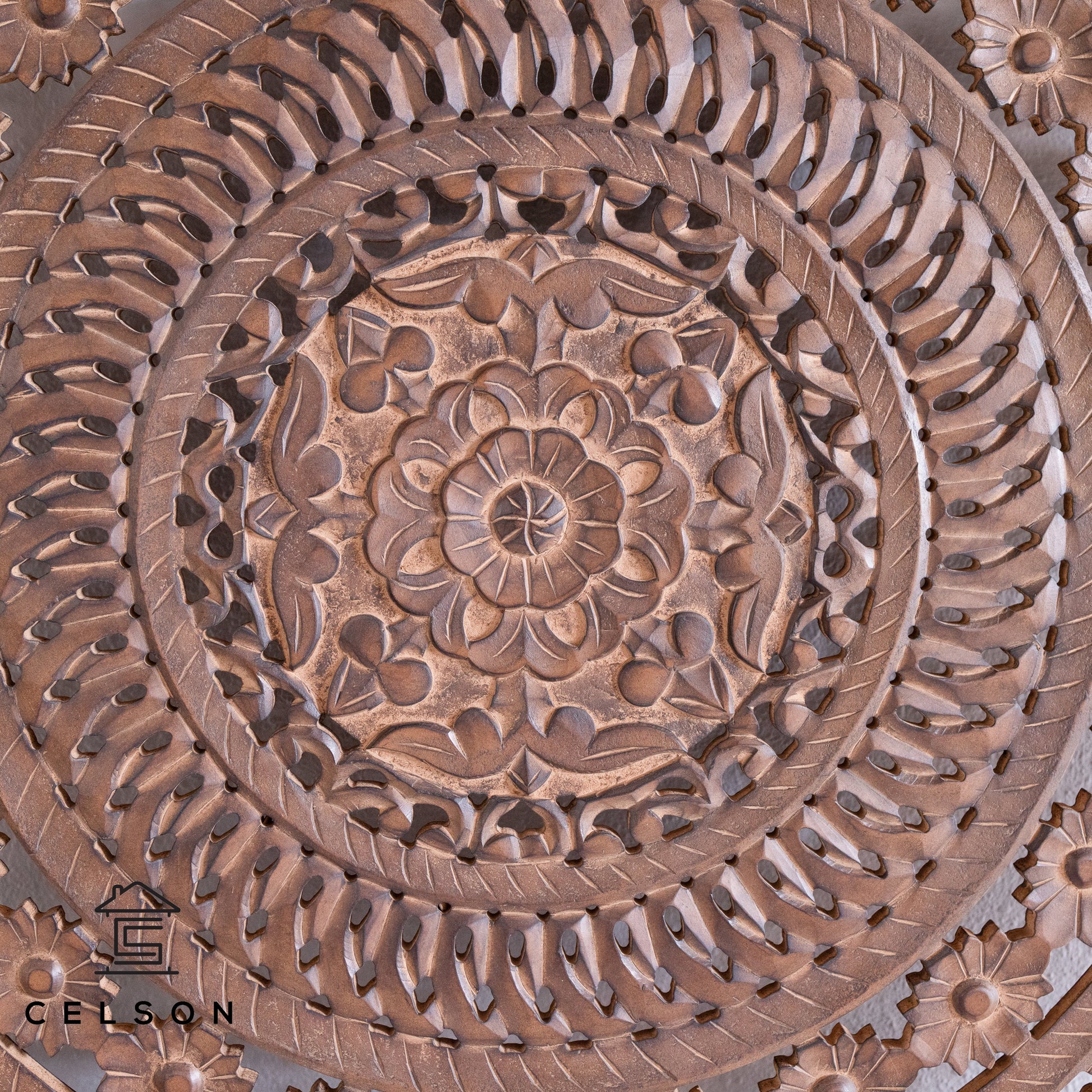 Liza Carved Wall Panel Brown 120cm