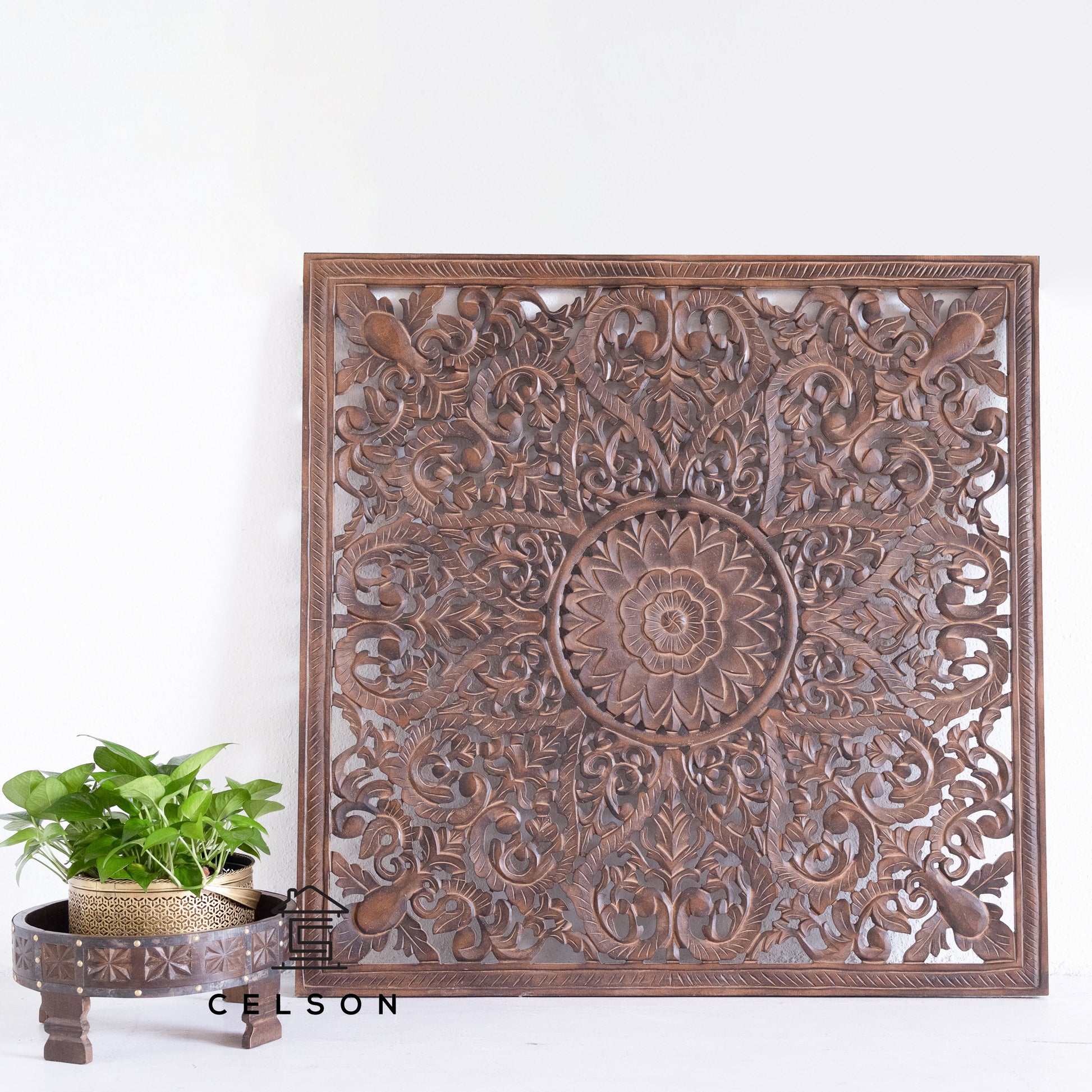 Fink Carved Wall Panel Brown
