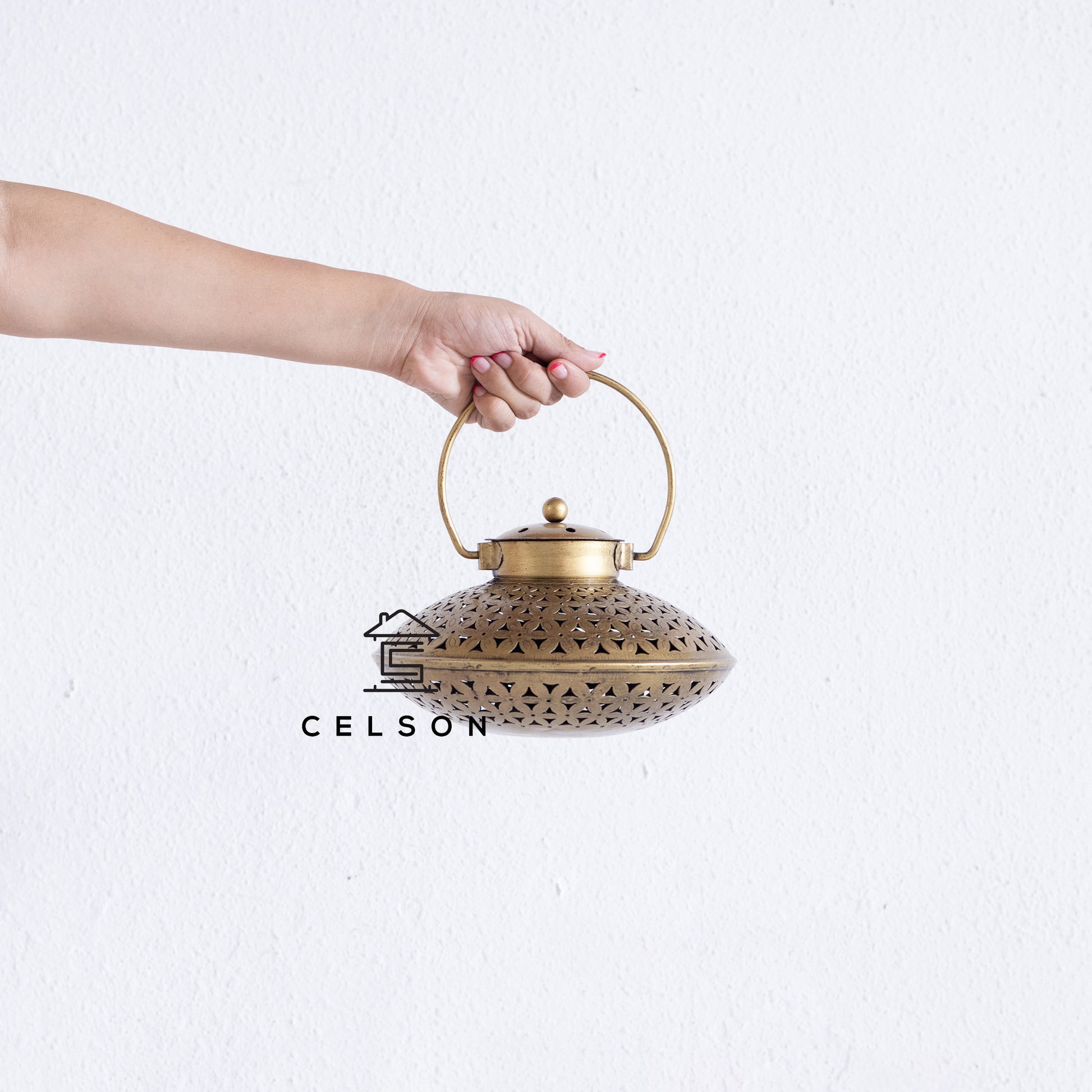 Roshan Brass Finish Lantern