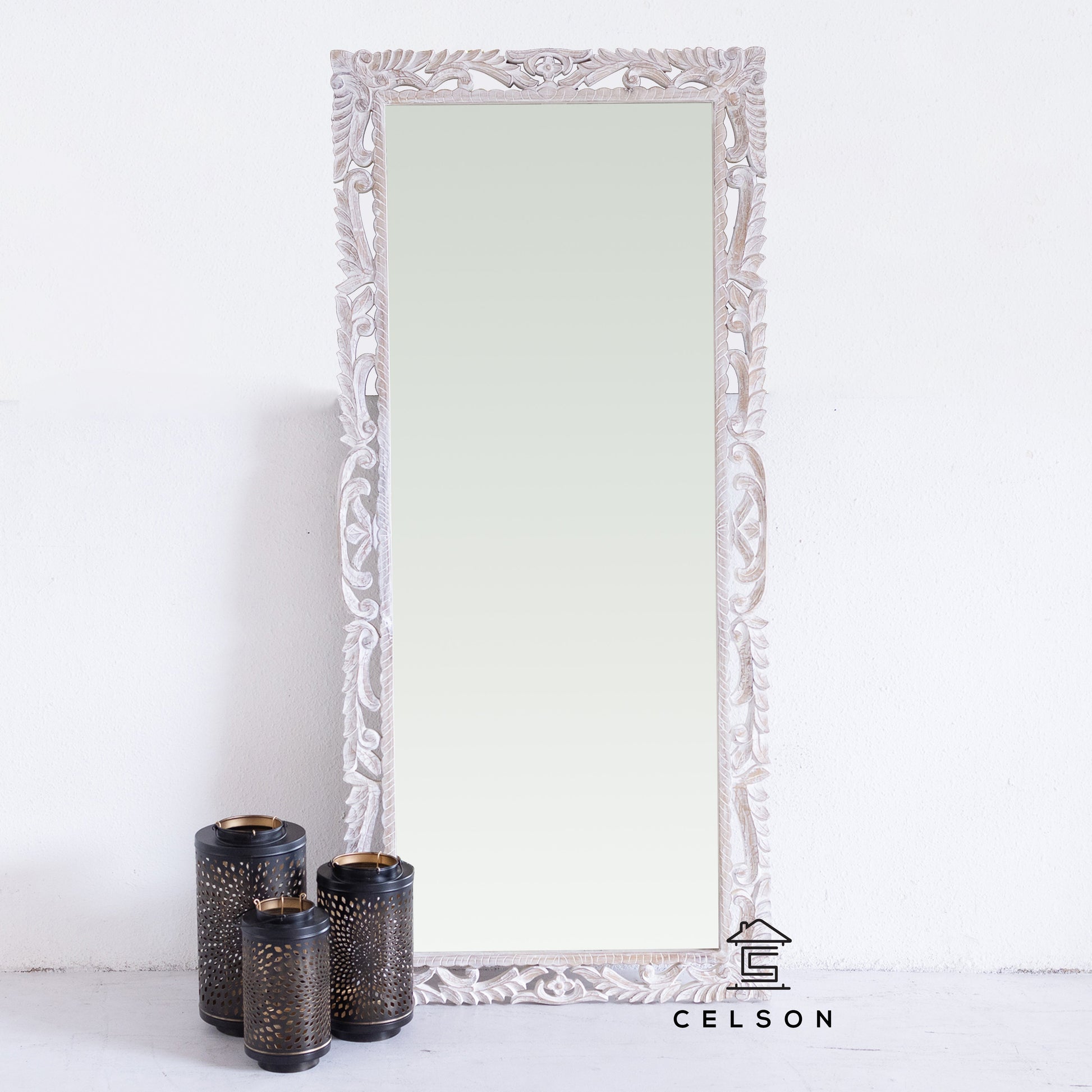 Kai Carved Distrssed Mirror