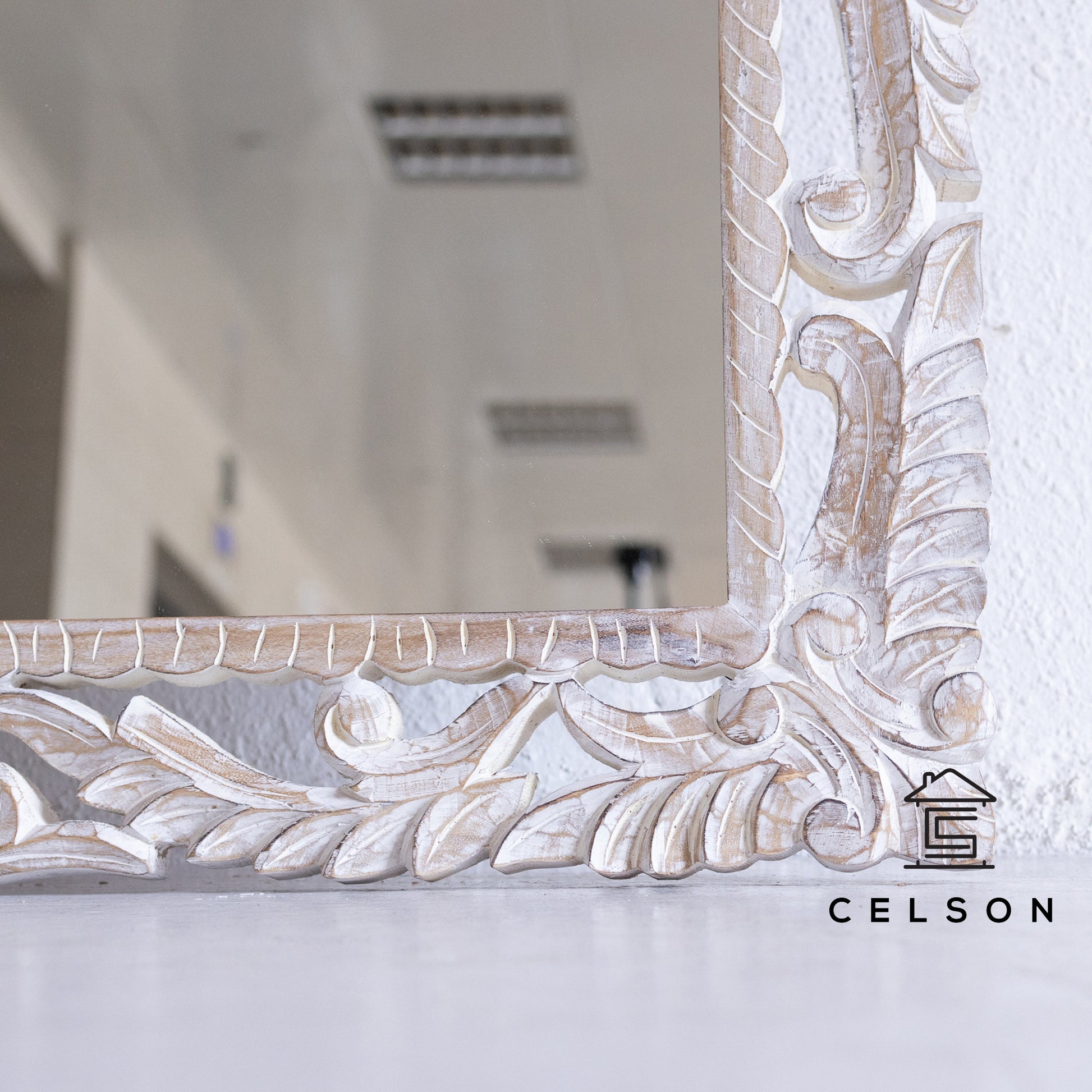 Kai Carved Distrssed Mirror