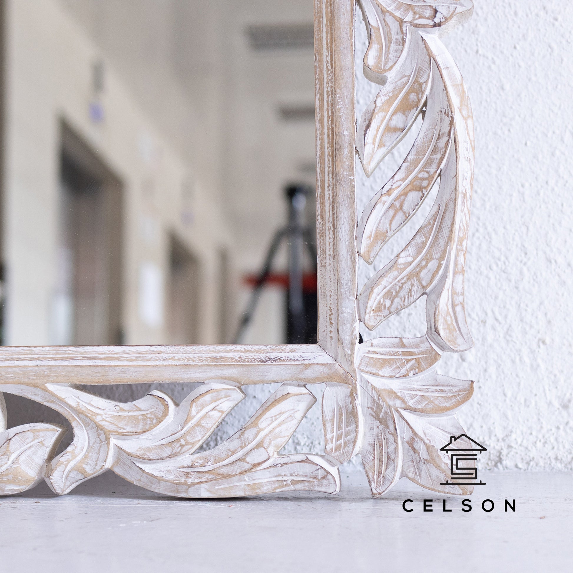 Kai Carved Distrssed Mirror