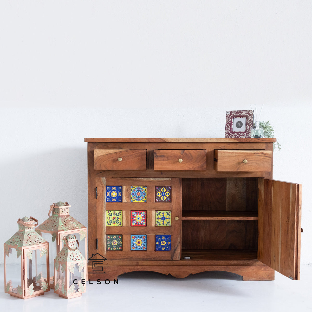 Meena Carved Wooden Cabinet