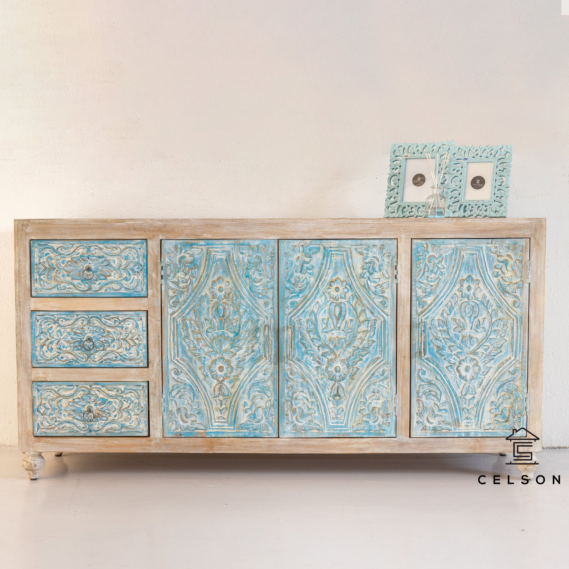 Heidi Hand Carved Wooden Sideboard
