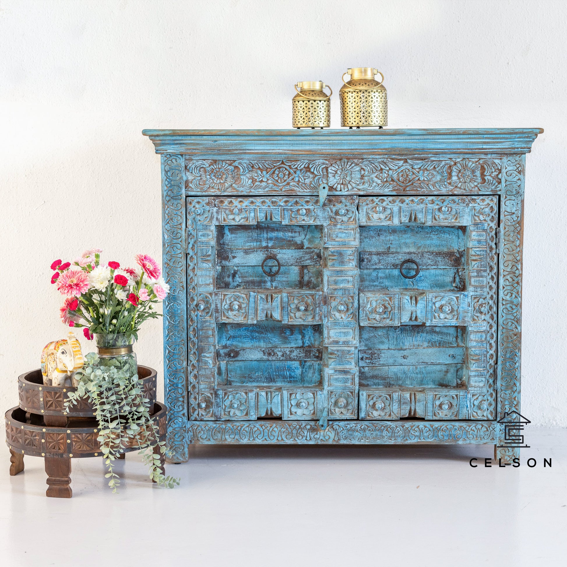 Sahiba Carved Wooden Chest