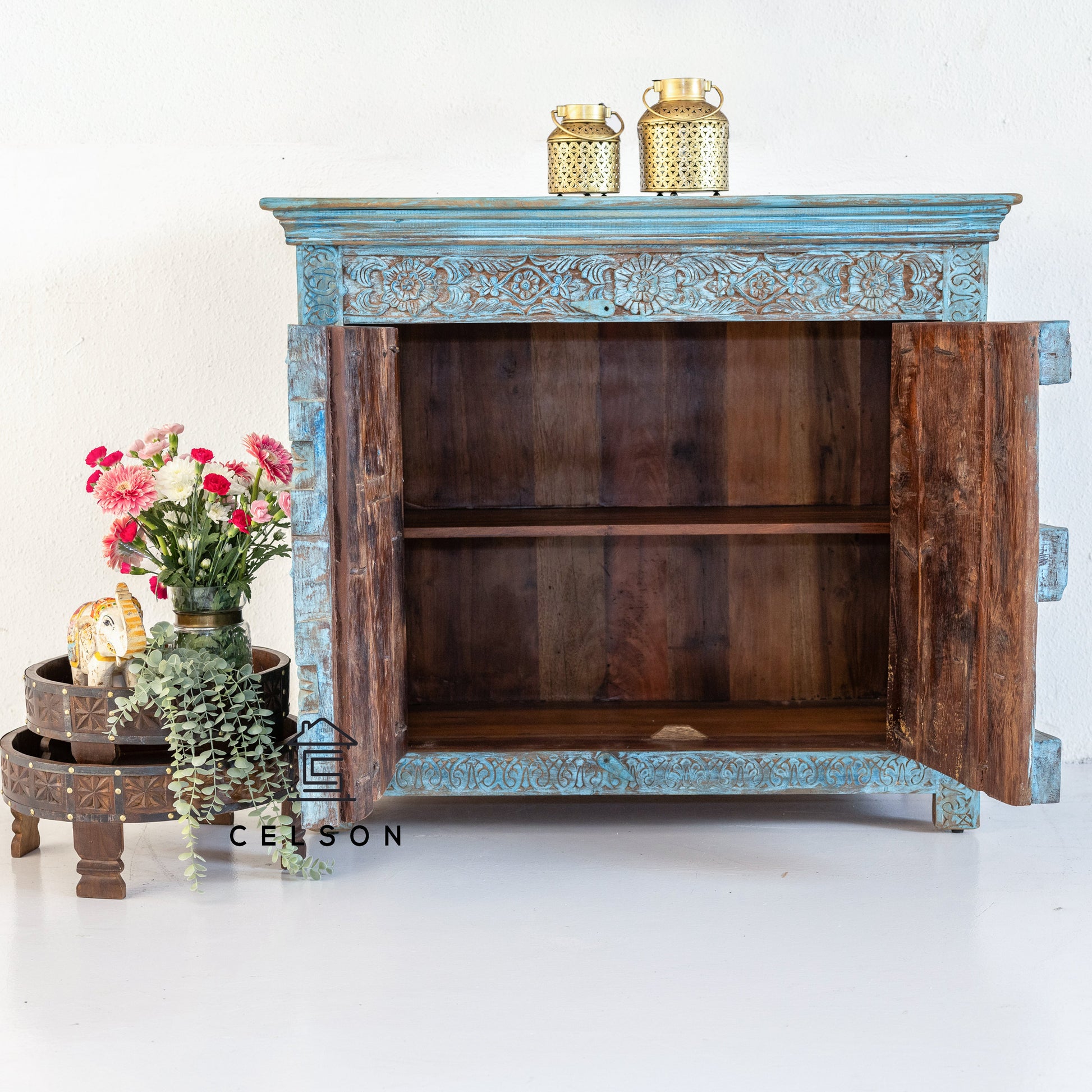 Sahiba Carved Wooden Chest