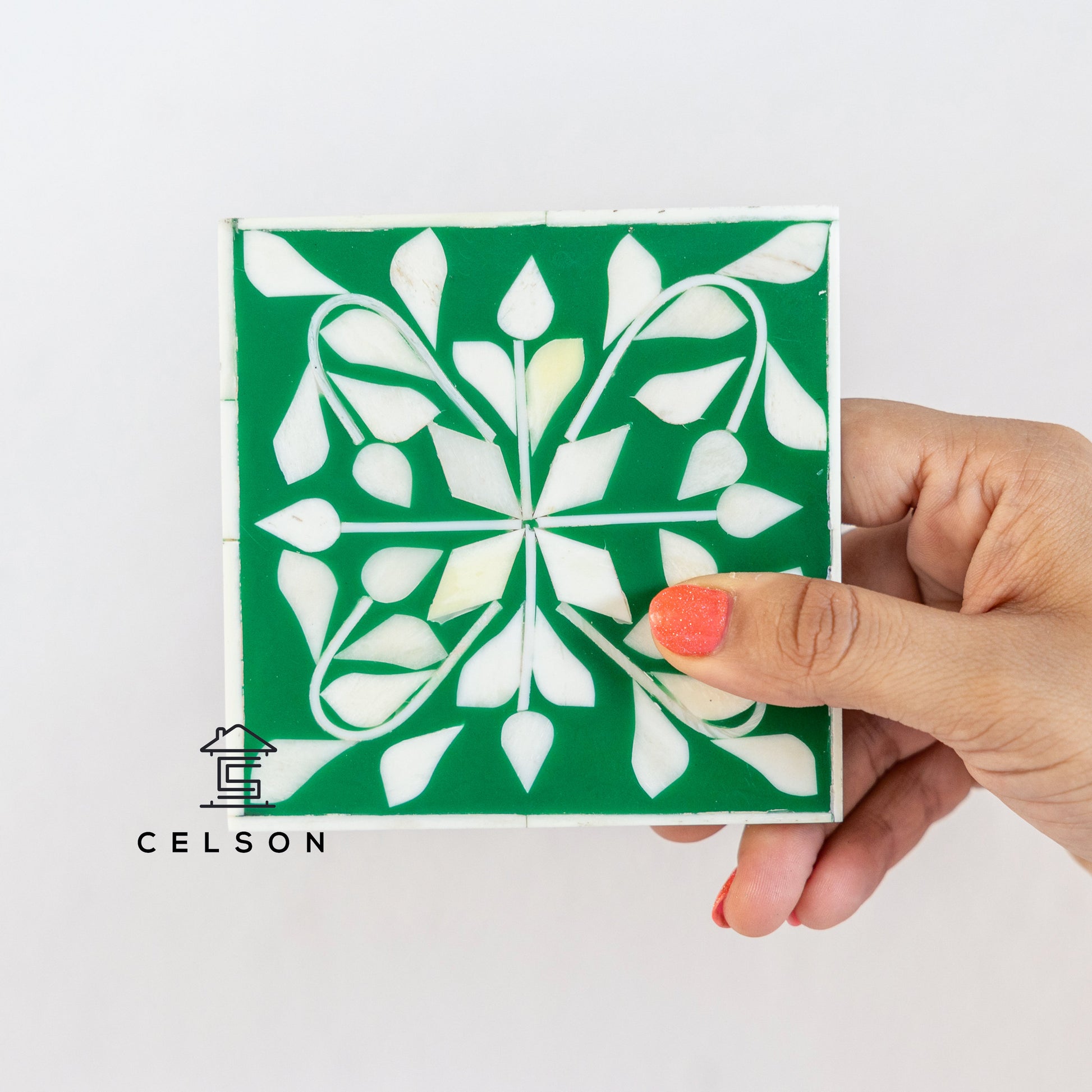 Justin Bone Inlay Multi Colours Coaster