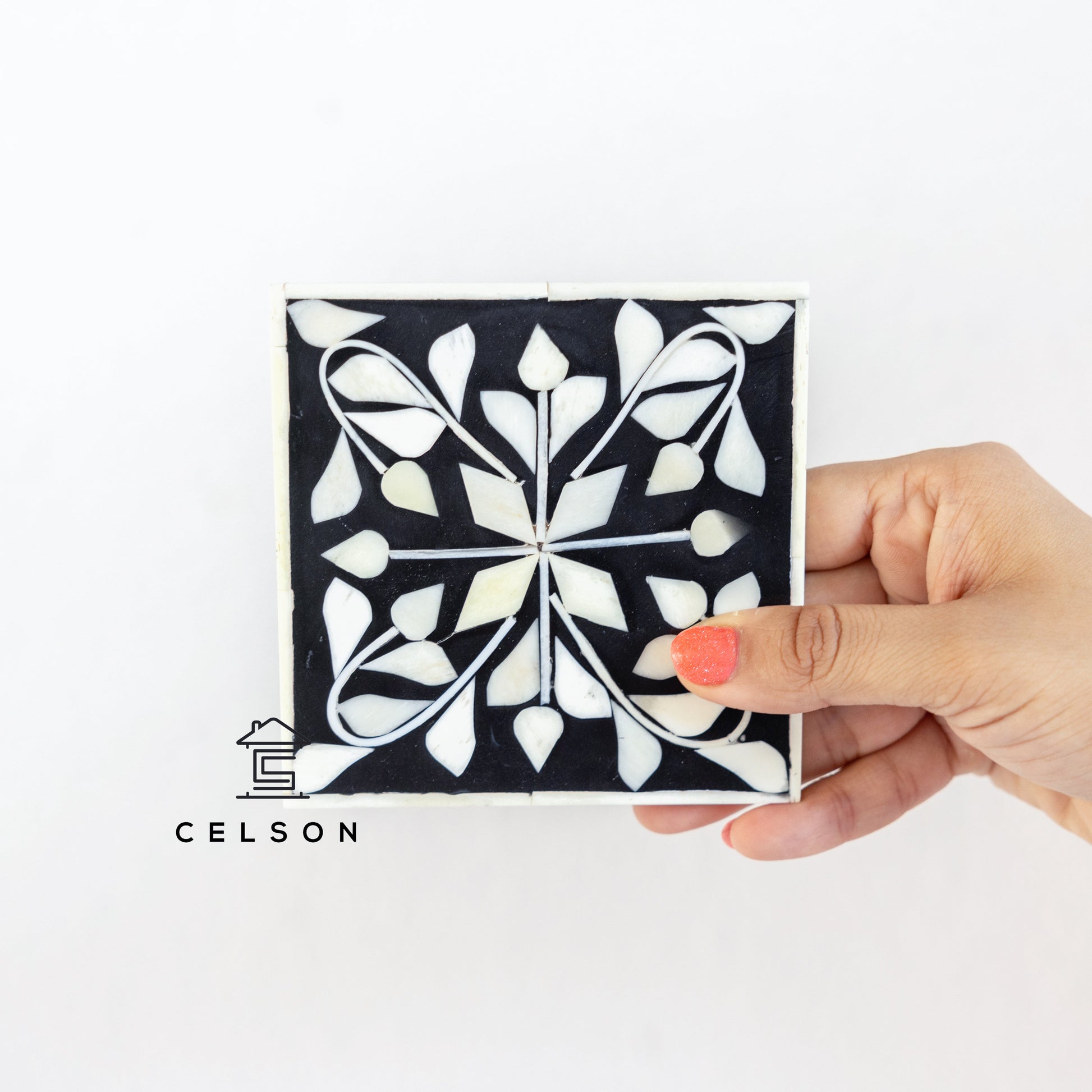 Justin Bone Inlay Multi Colours Coaster
