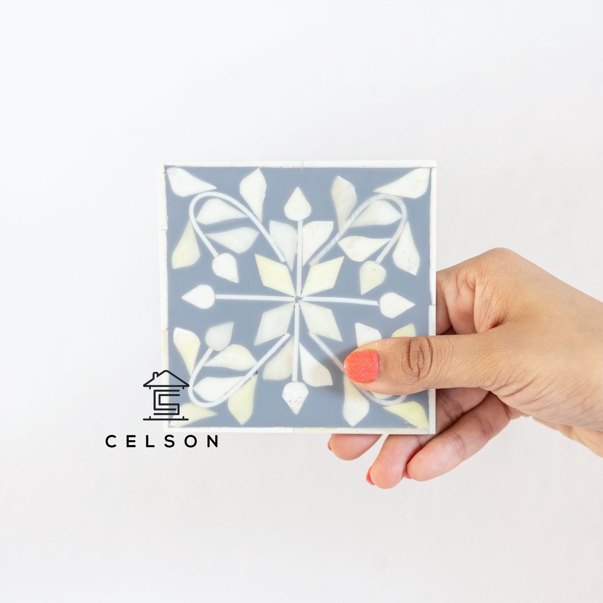 Justin Bone Inlay Multi Colours Coaster