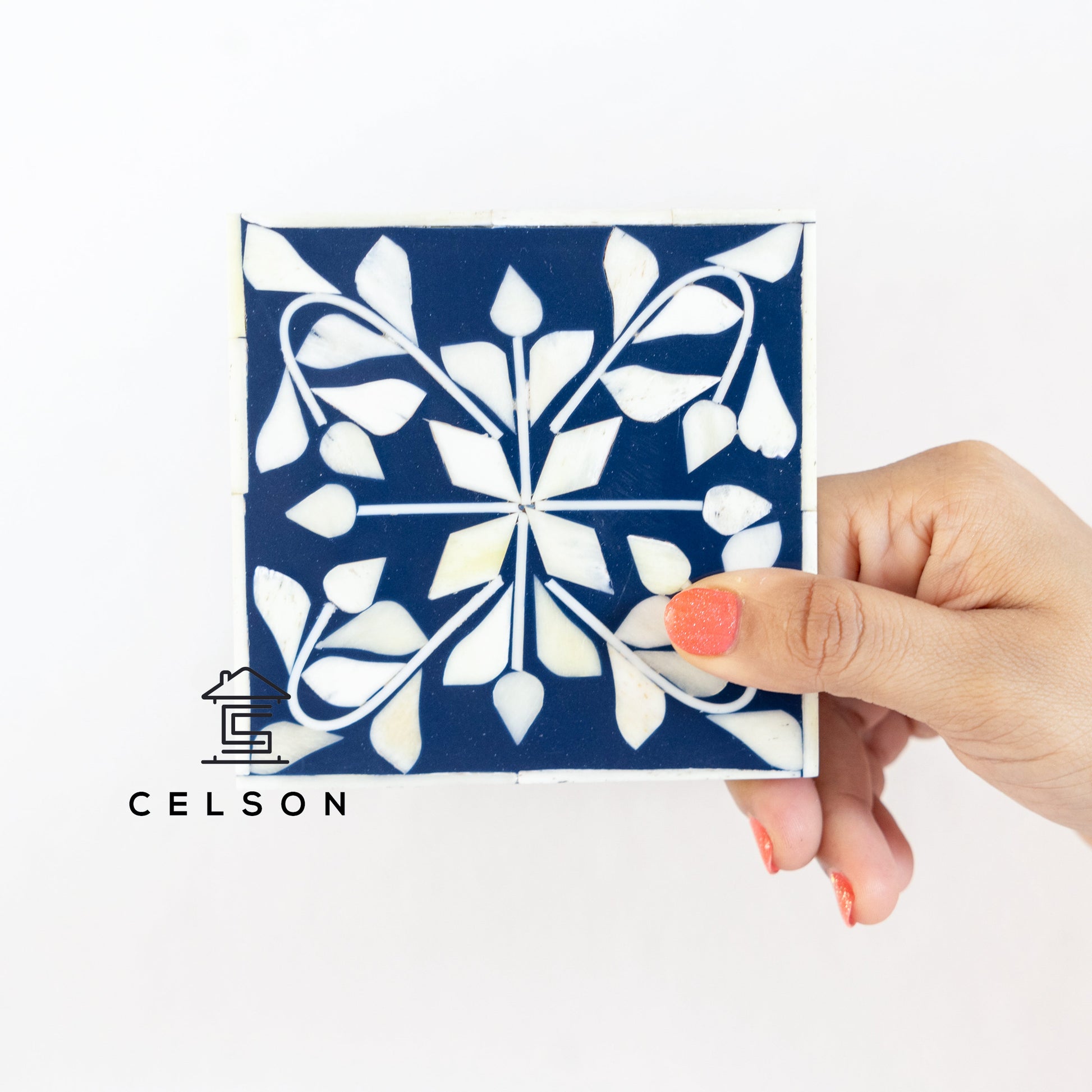 Justin Bone Inlay Multi Colours Coaster