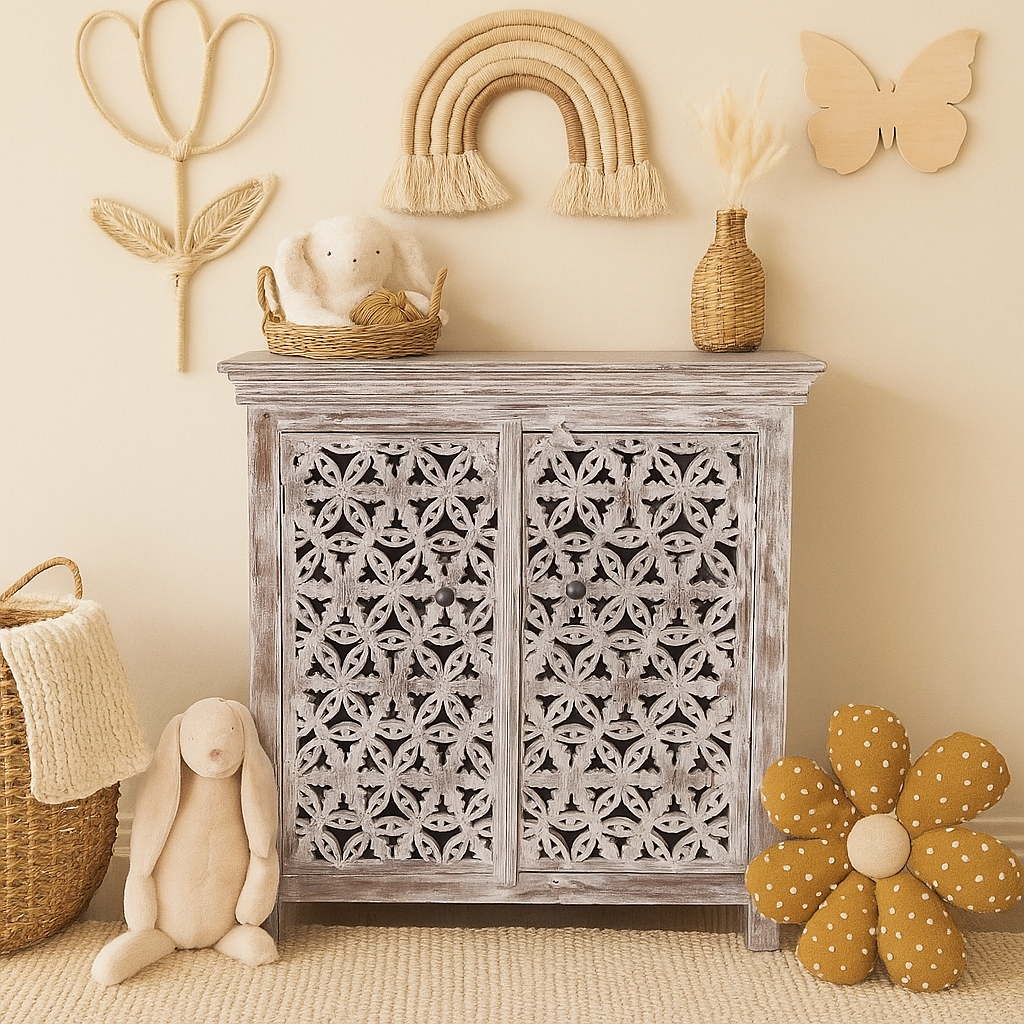 Jorg Carved Wooden Chest