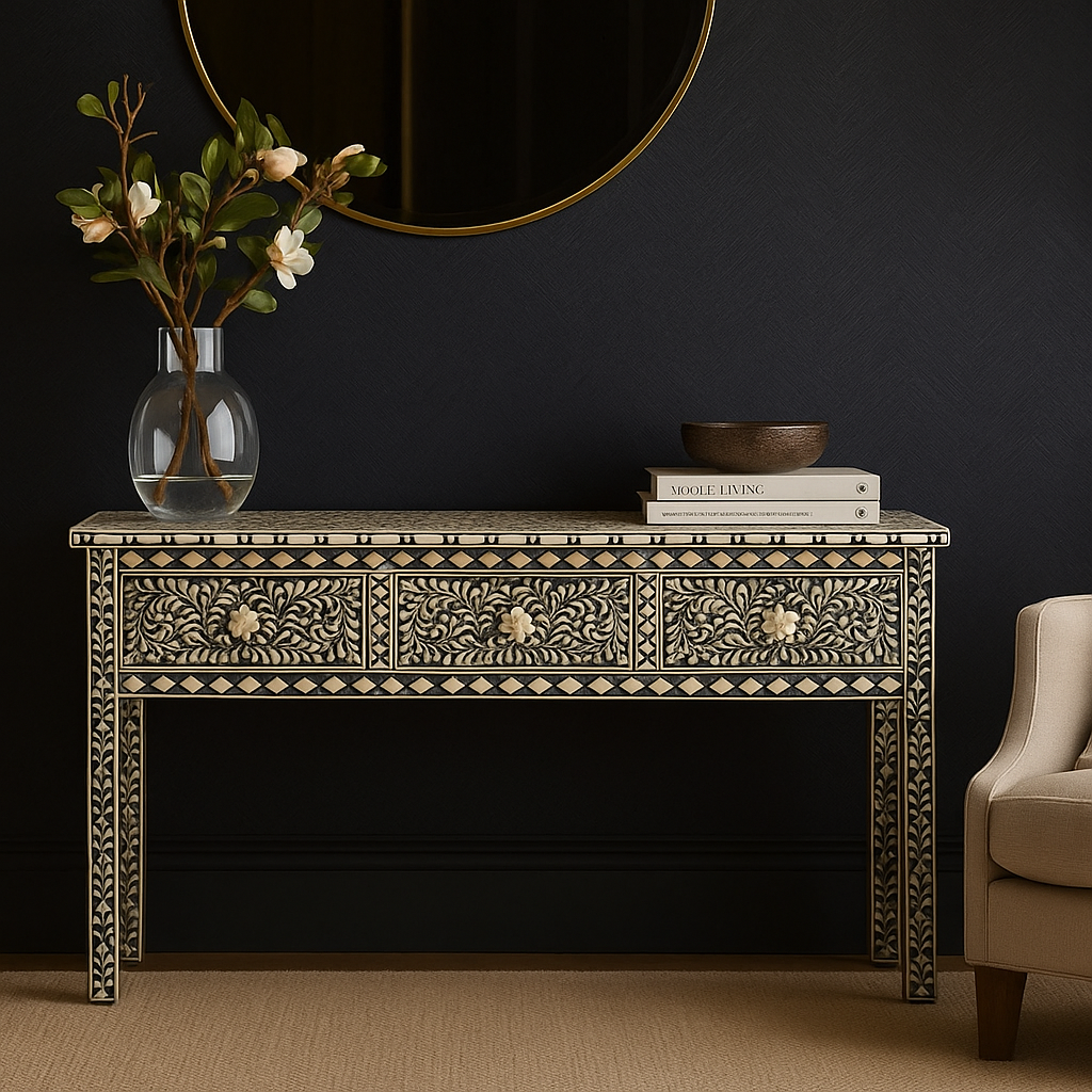 Dakota Bone Inlay Console Table