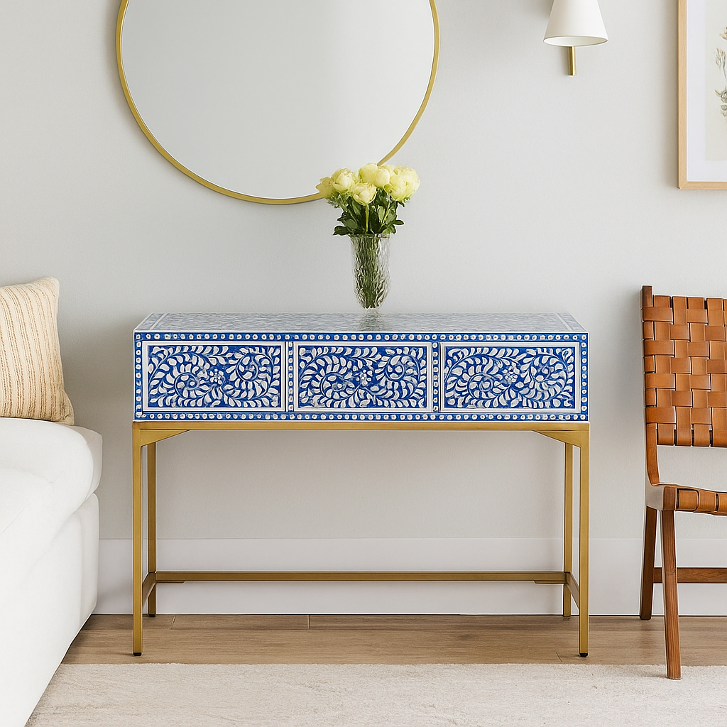 Michael Mother of Pearl Inlay Console Table