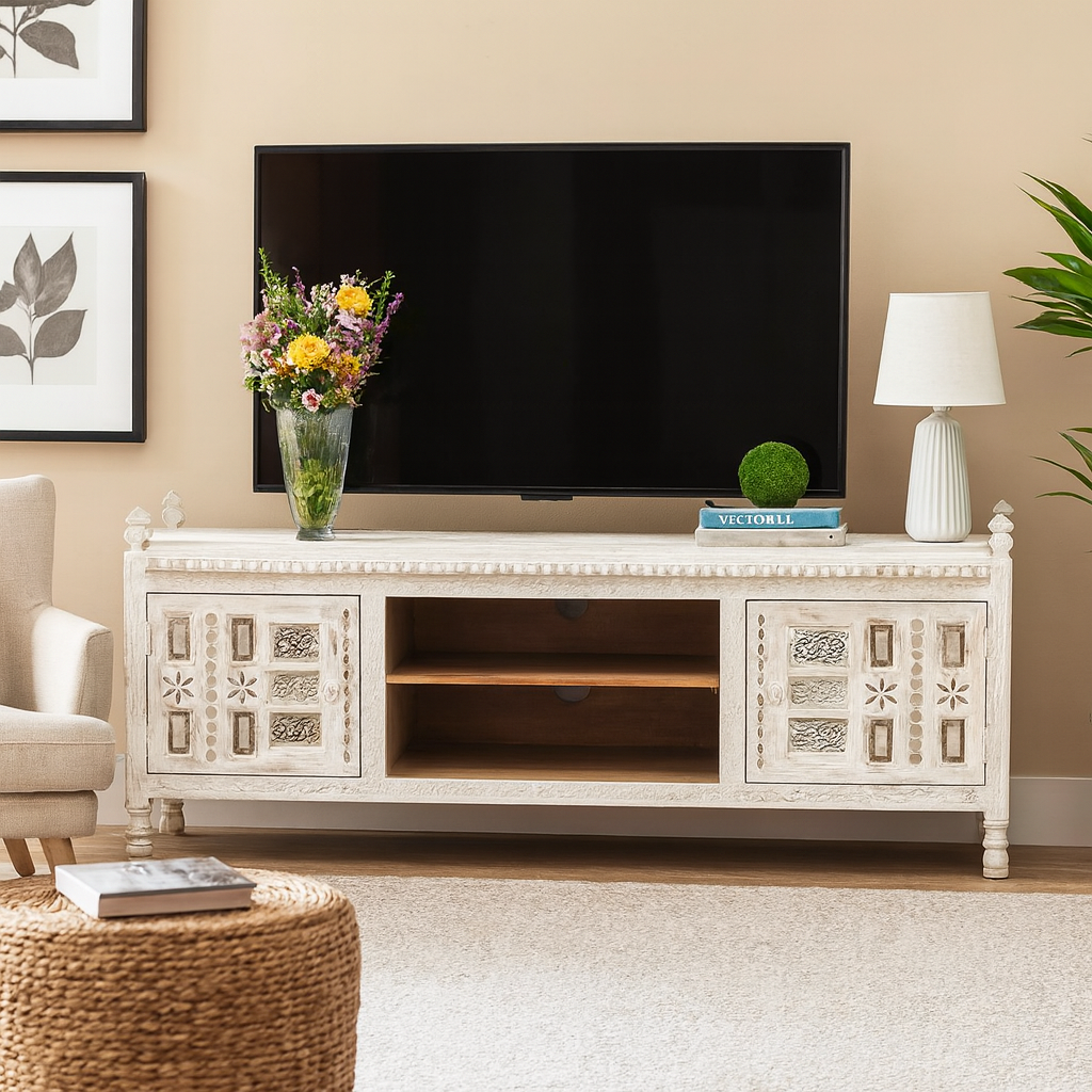 Aria Wooden Carved Cabinet