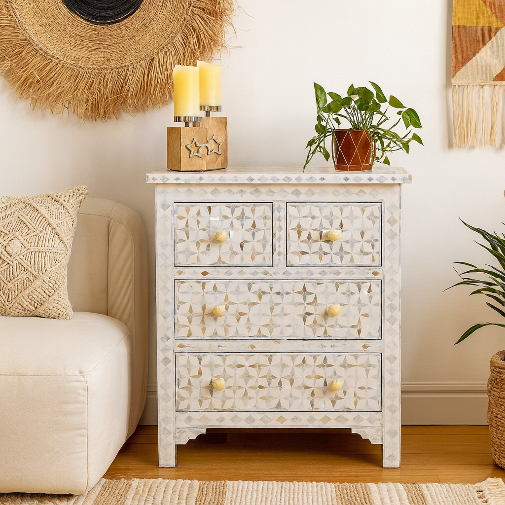 Brian Mother of Pearl Inlay Chest of Drawer