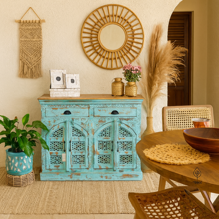 Anna Carved Wooden Cabinet