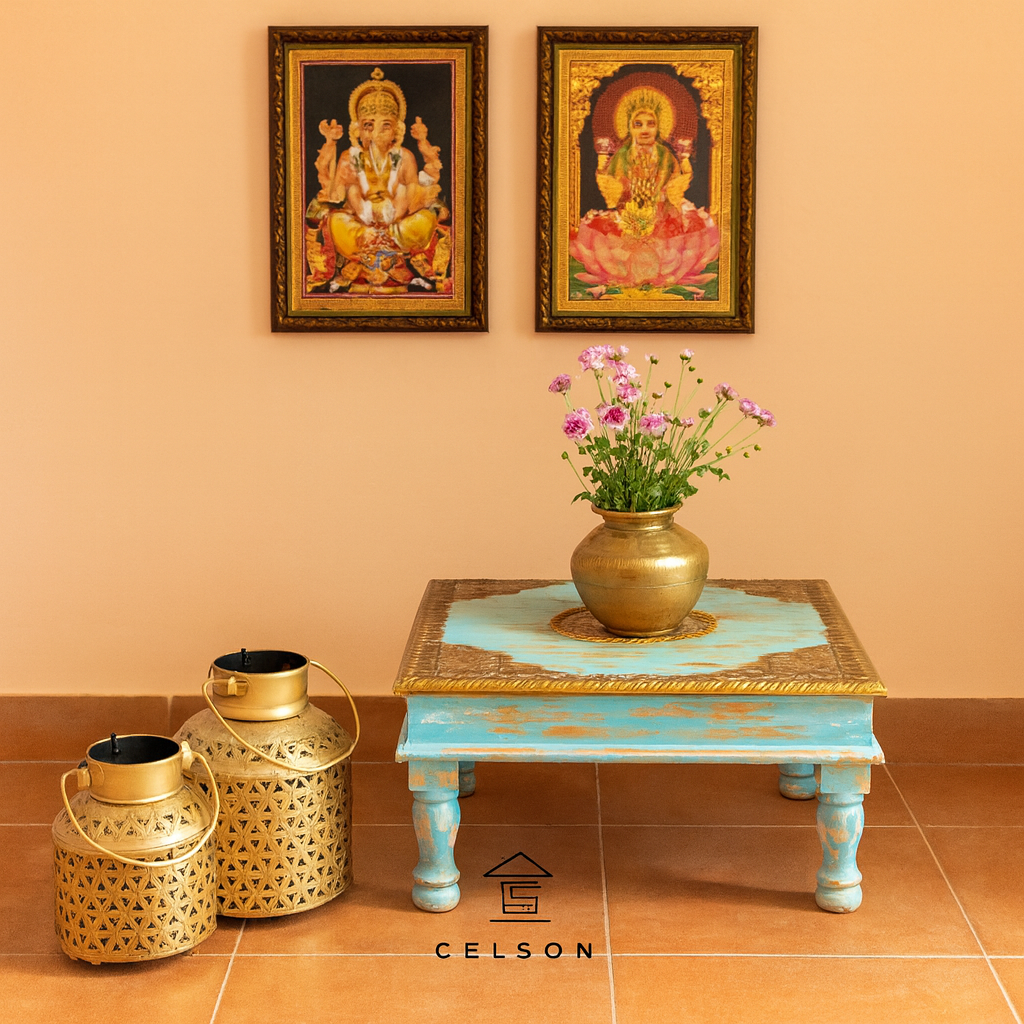 Kudi Brass Fitted Stool