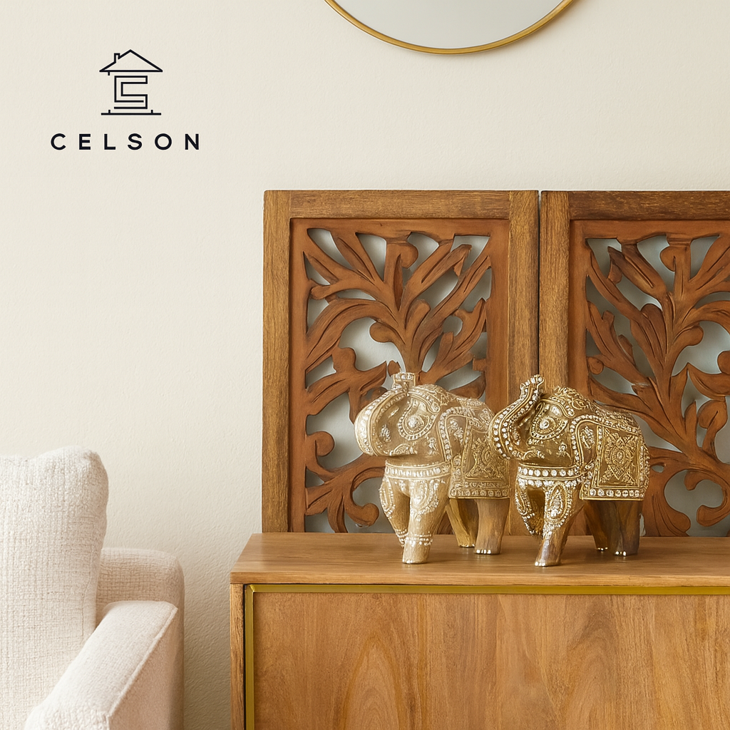 Hand Painted Wooden Elephant