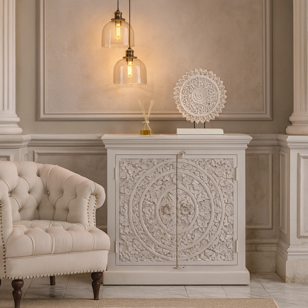 Diya Carved Wooden Cabinet