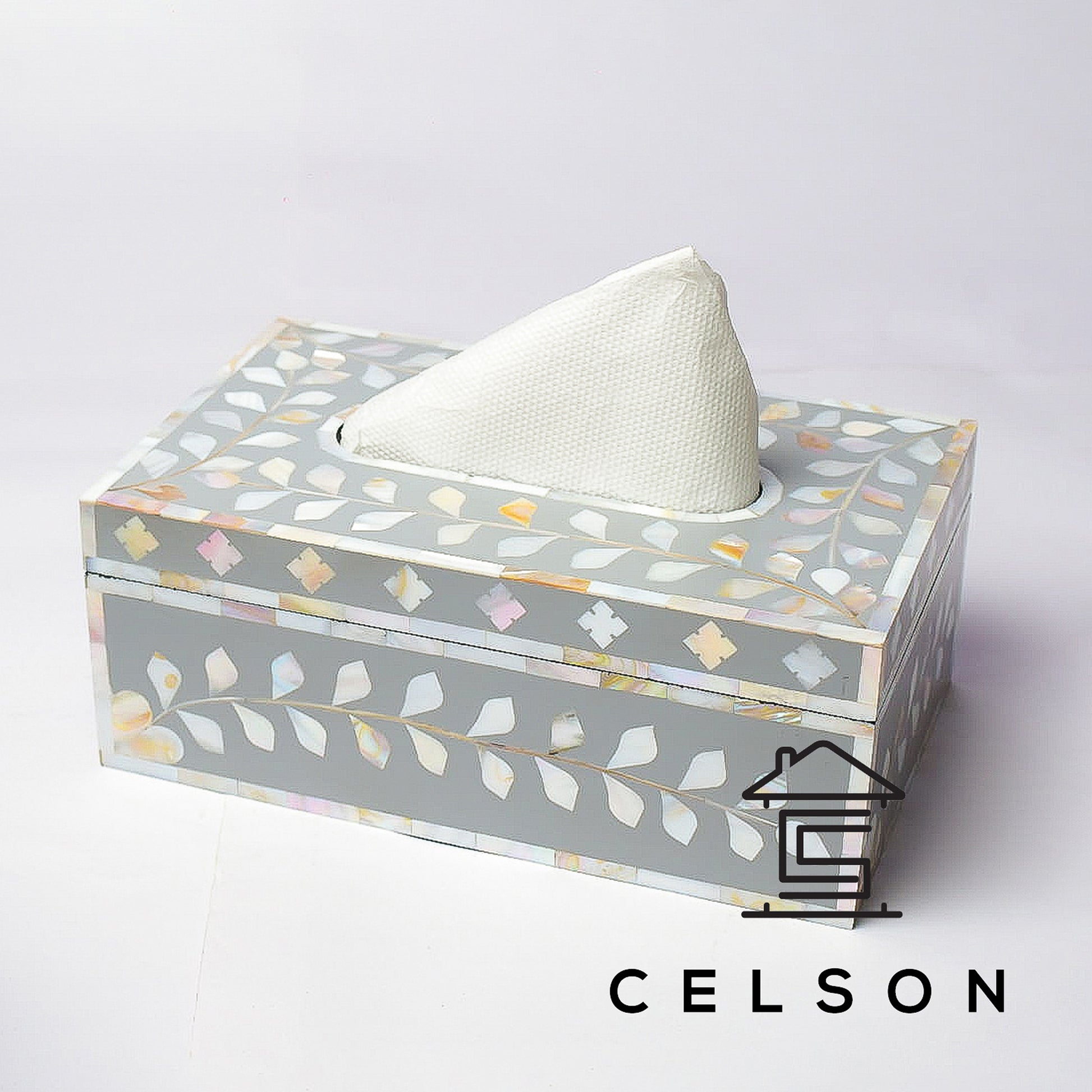 Lyla Mother Of Pearl Tissue Box