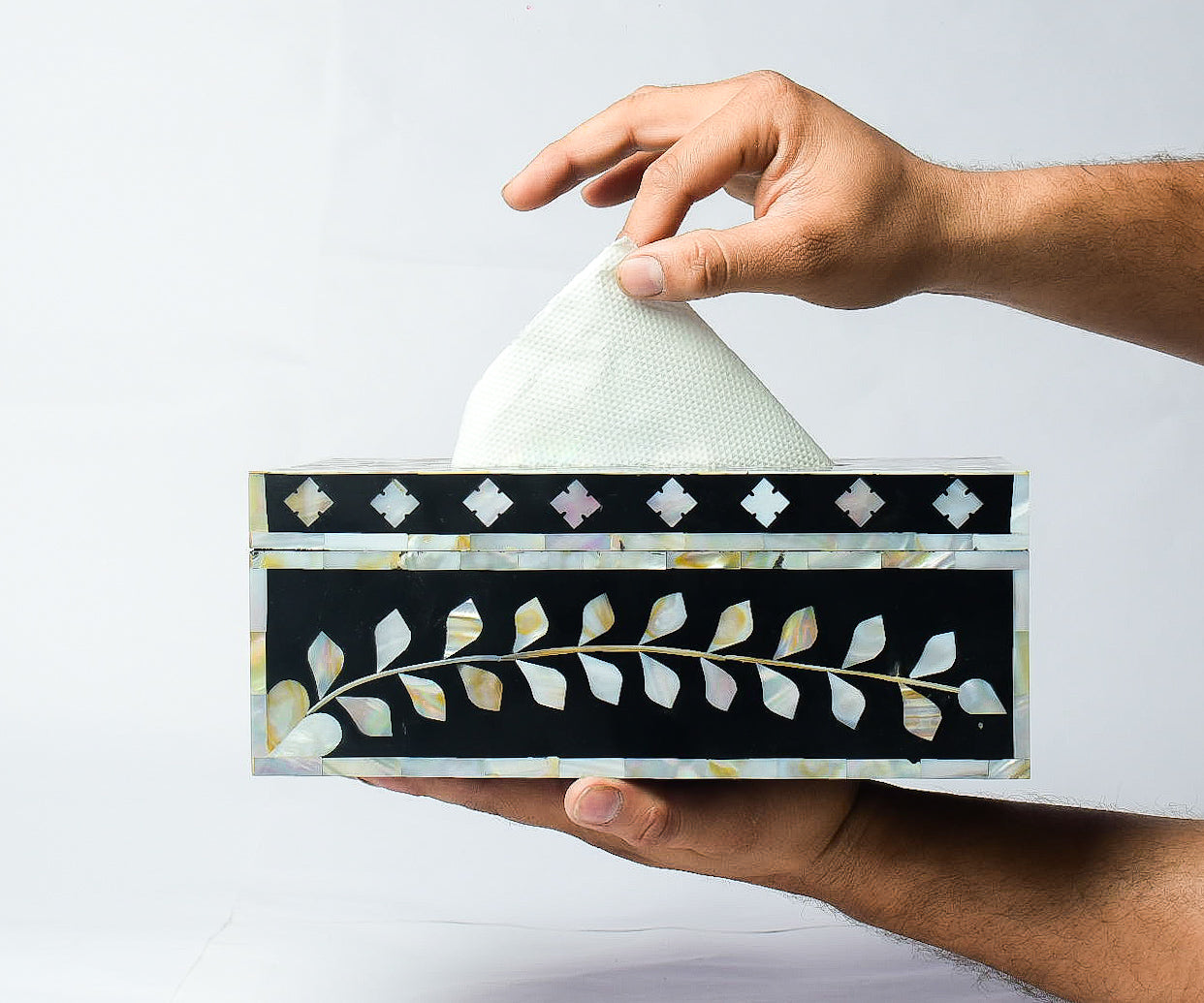 Obie MOP Inlay Tissue Box