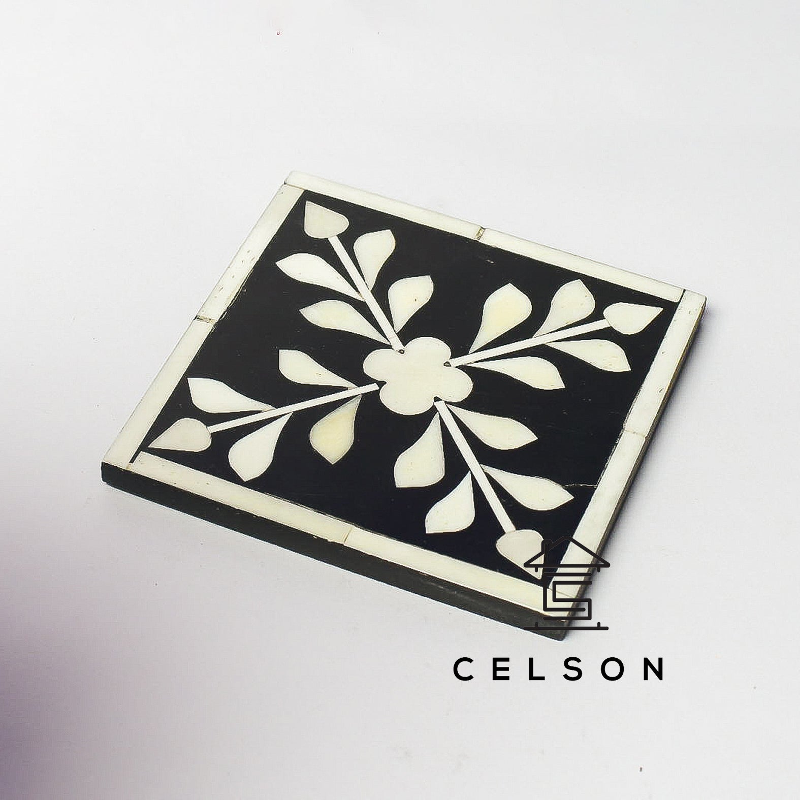 Anayaa Floral Bone Inlay Coaster