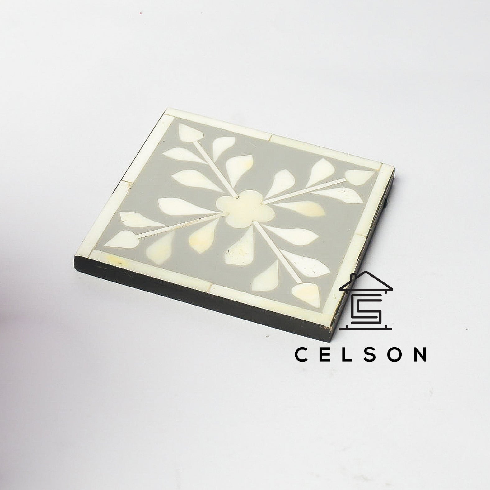 Anayaa Floral Bone Inlay Coaster