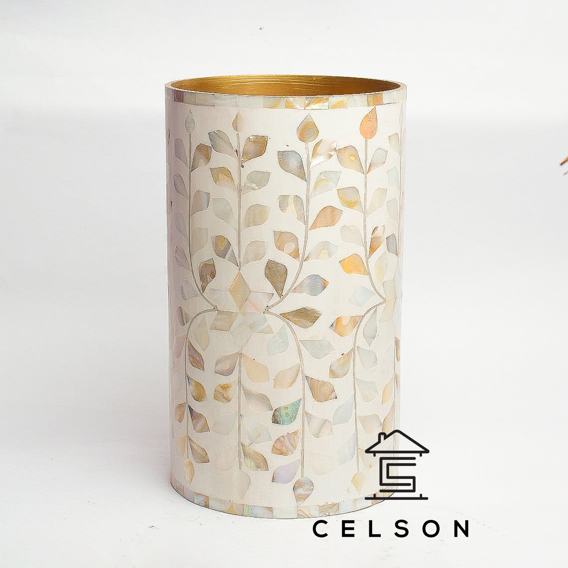 Shea Mother Of Pearl Inlay Vase