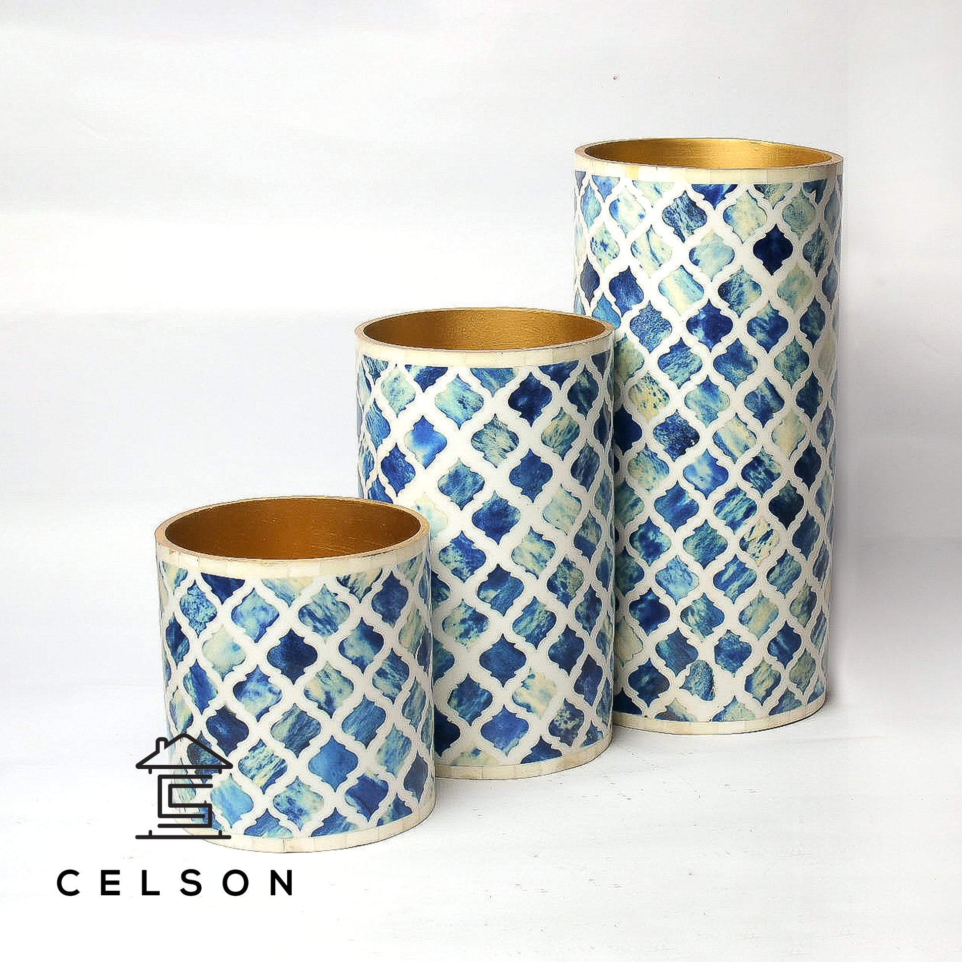 Amelia Bone Inlay Vase