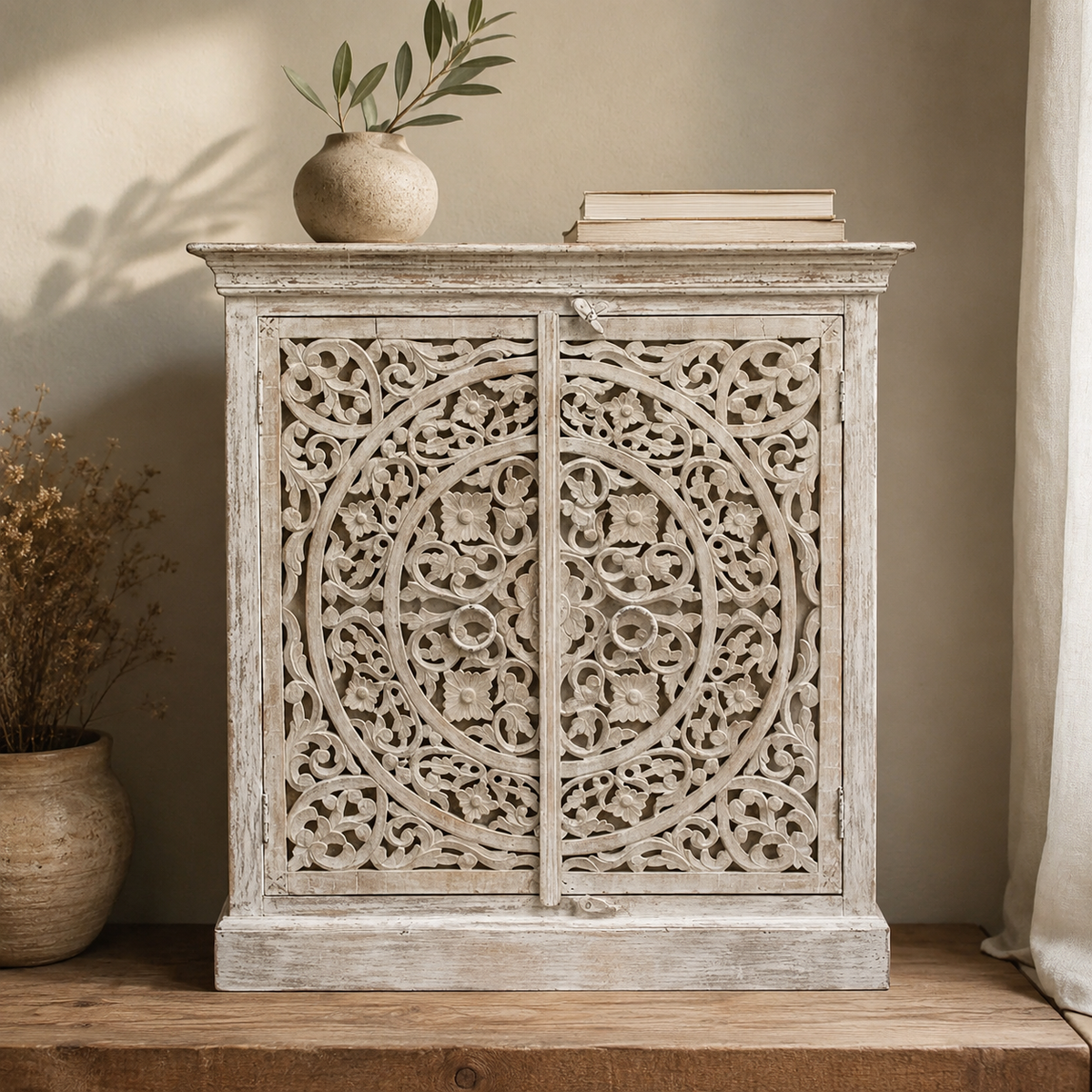 Russel Wooden Carved Chest
