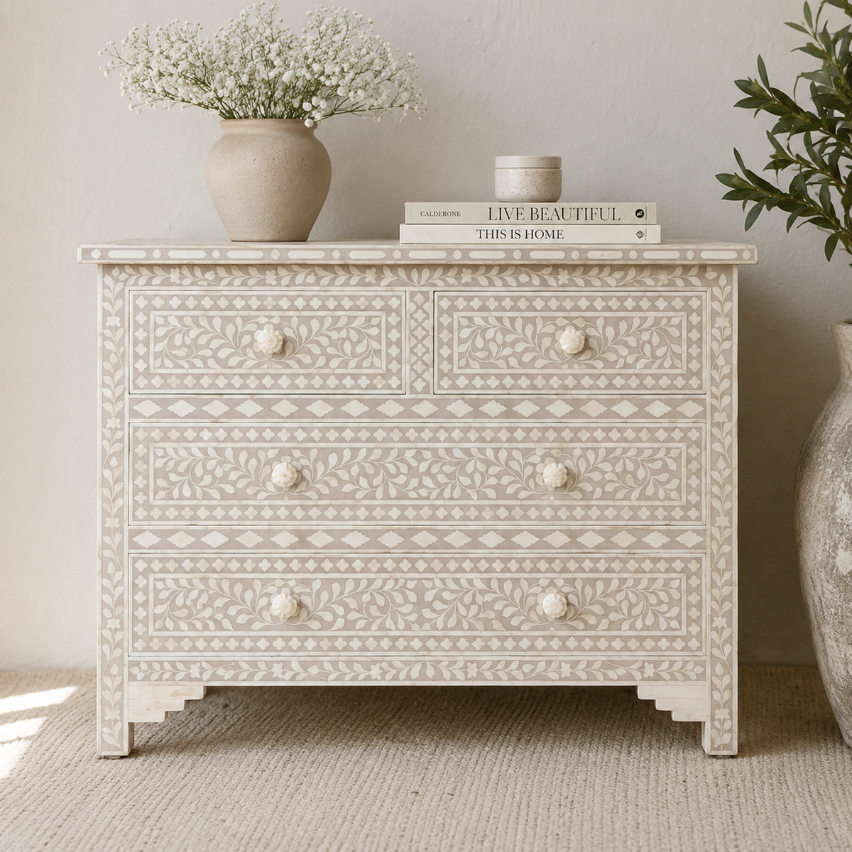 Silven Bone Inlay Chest of Drawer