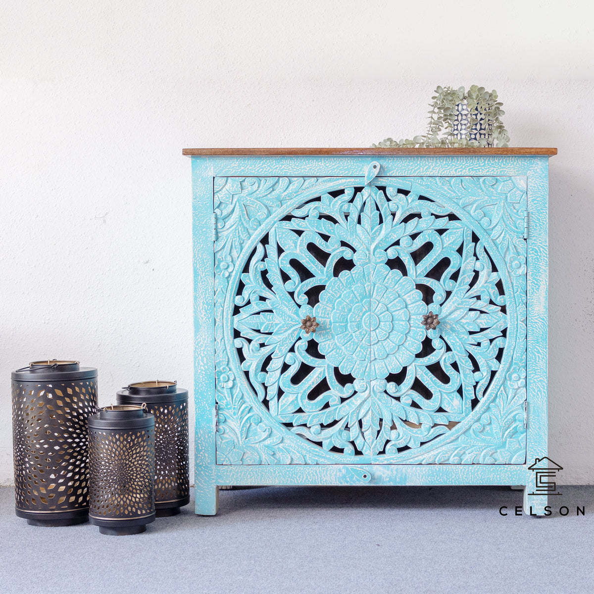 Boarg Carved Wooden Cabinet