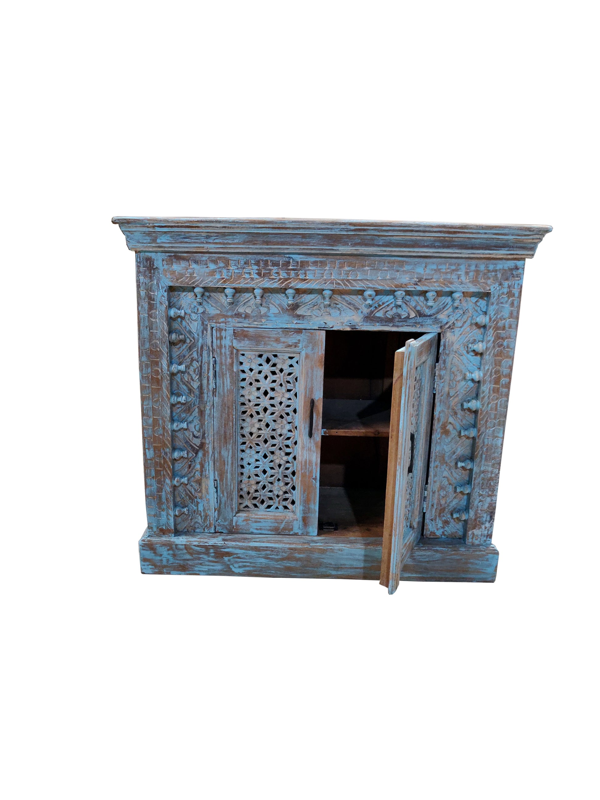 Kavin Carved Wooden Chest