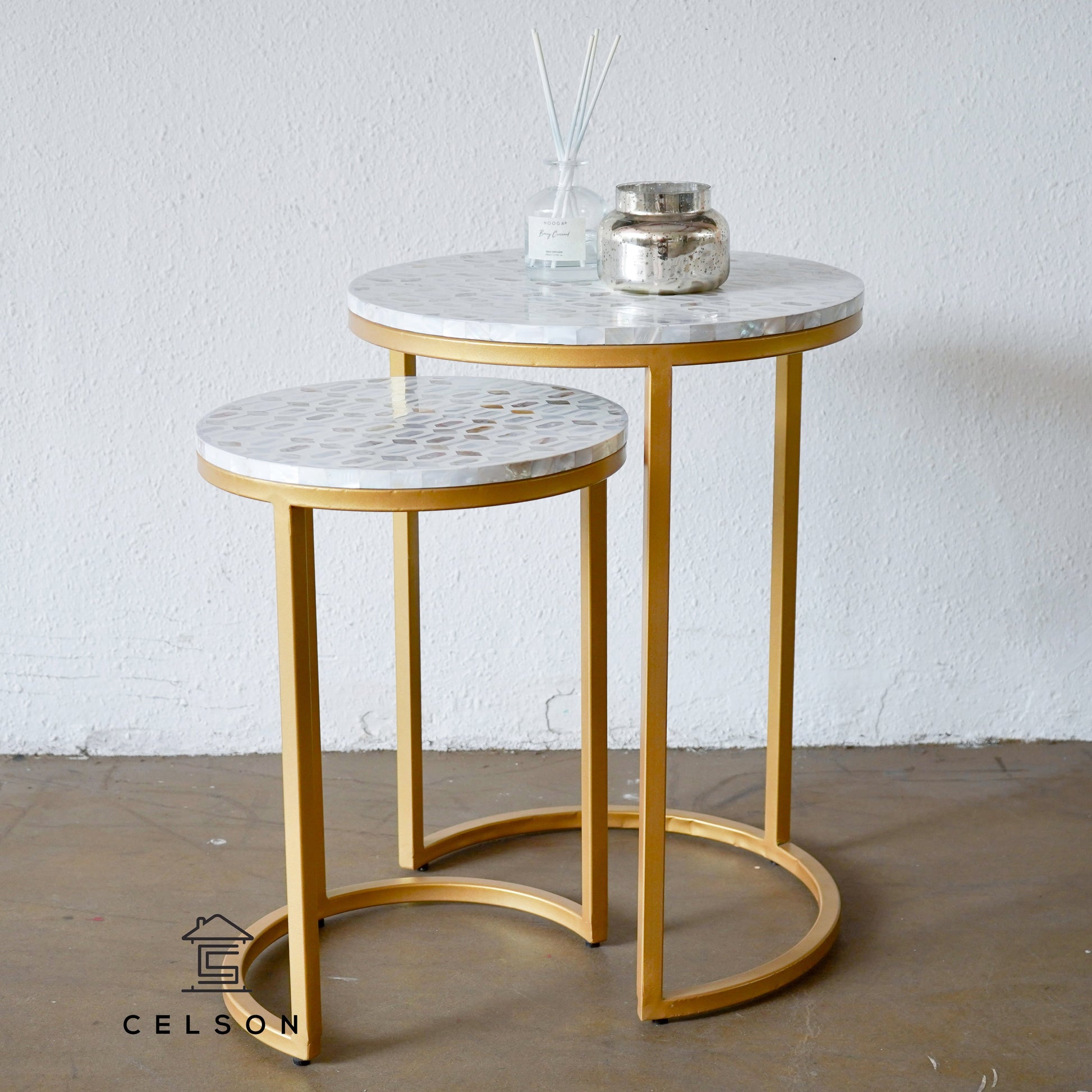 Omar Mother of Pearl Inlay Nesting Table Set