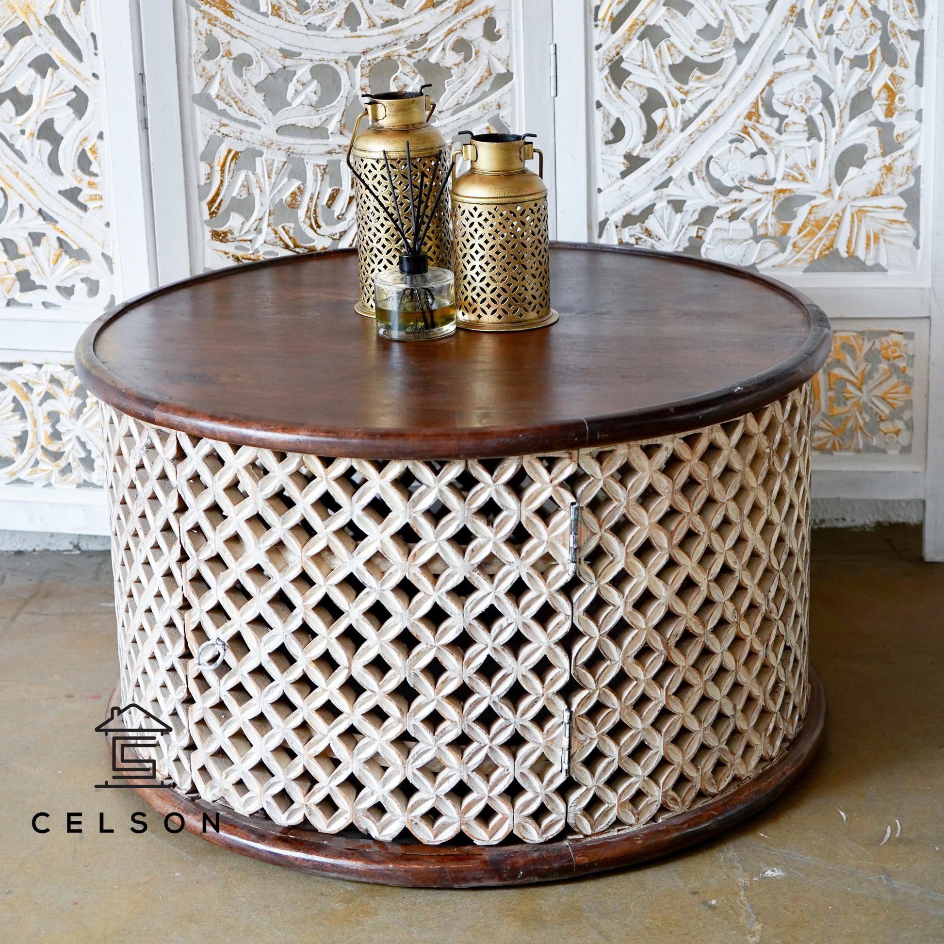 Sahiba Carved Wooden Coffee Table