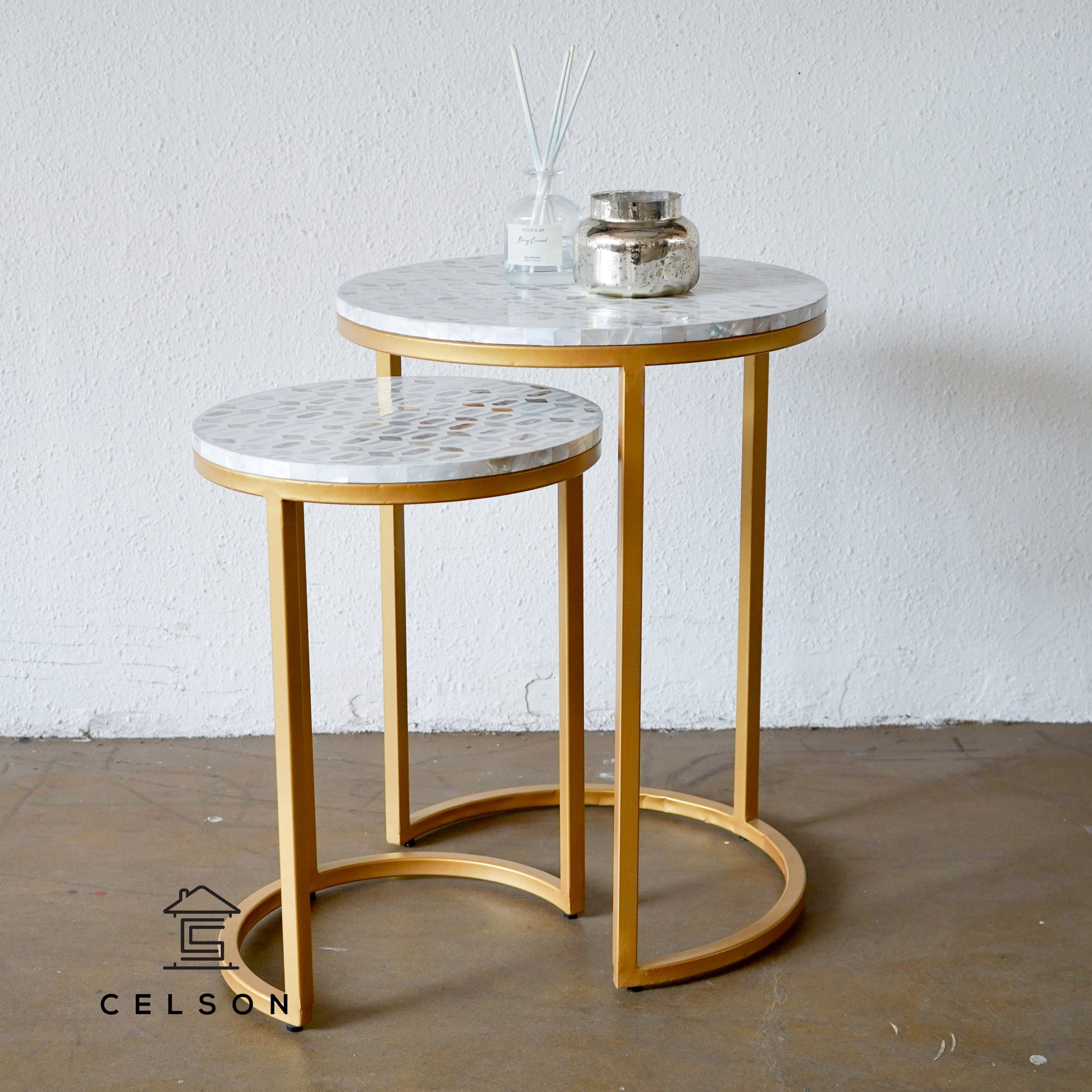 Omar Mother of Pearl Inlay Nesting Table Set